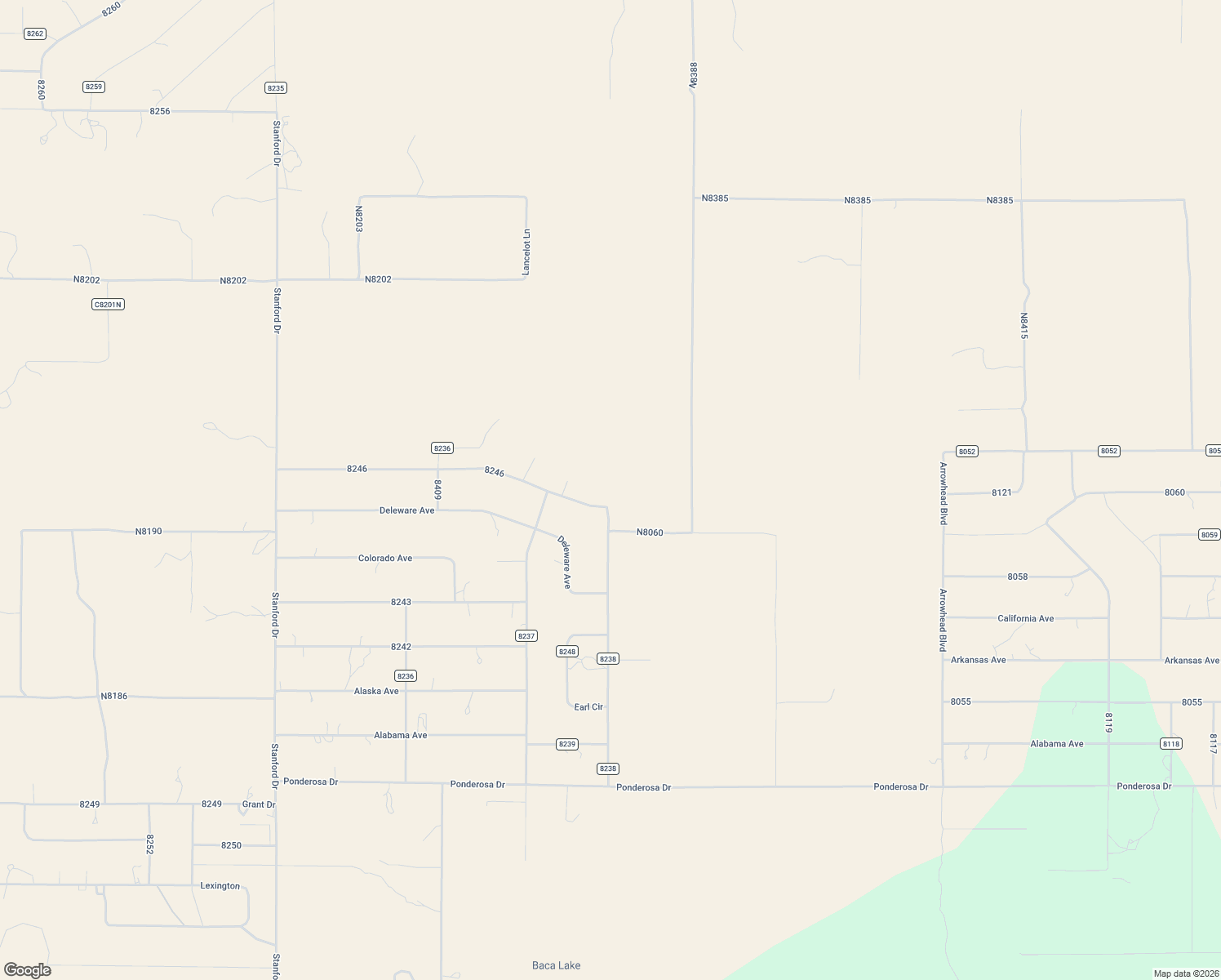 map of restaurants, bars, coffee shops, grocery stores, and more near County Road 8245 in Concho