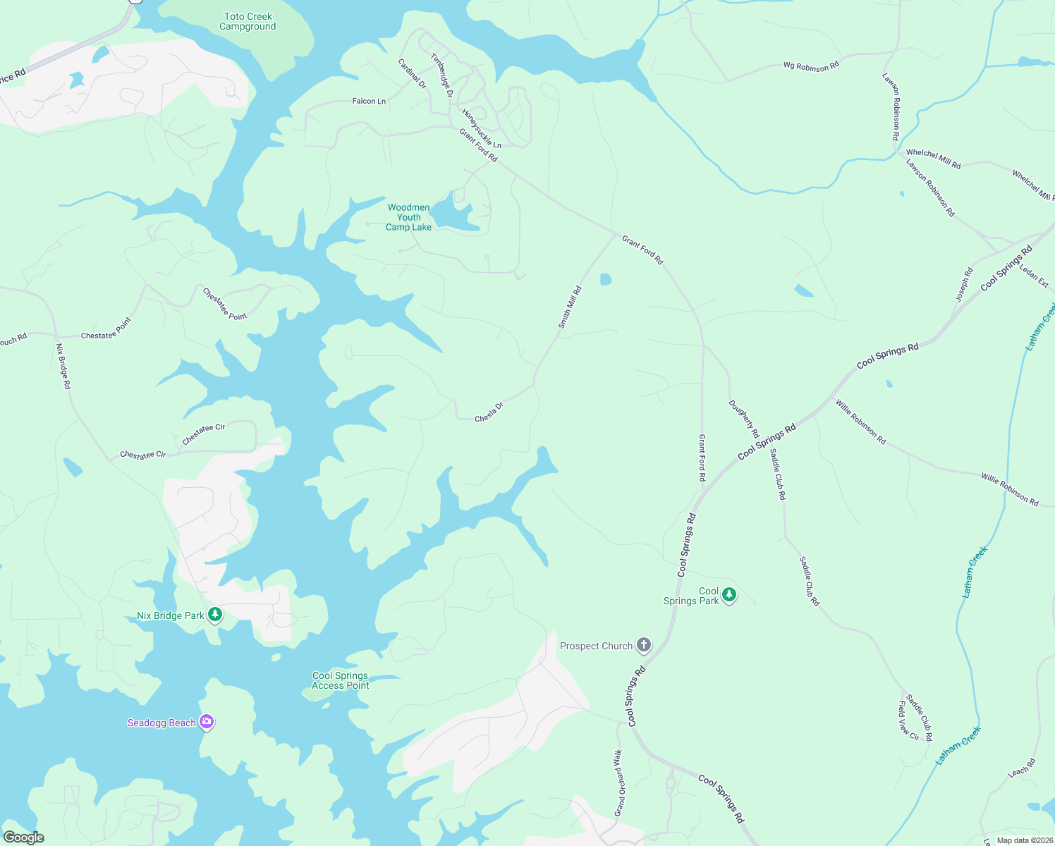 map of restaurants, bars, coffee shops, grocery stores, and more near 6265 Smith Mill Road in Gainesville