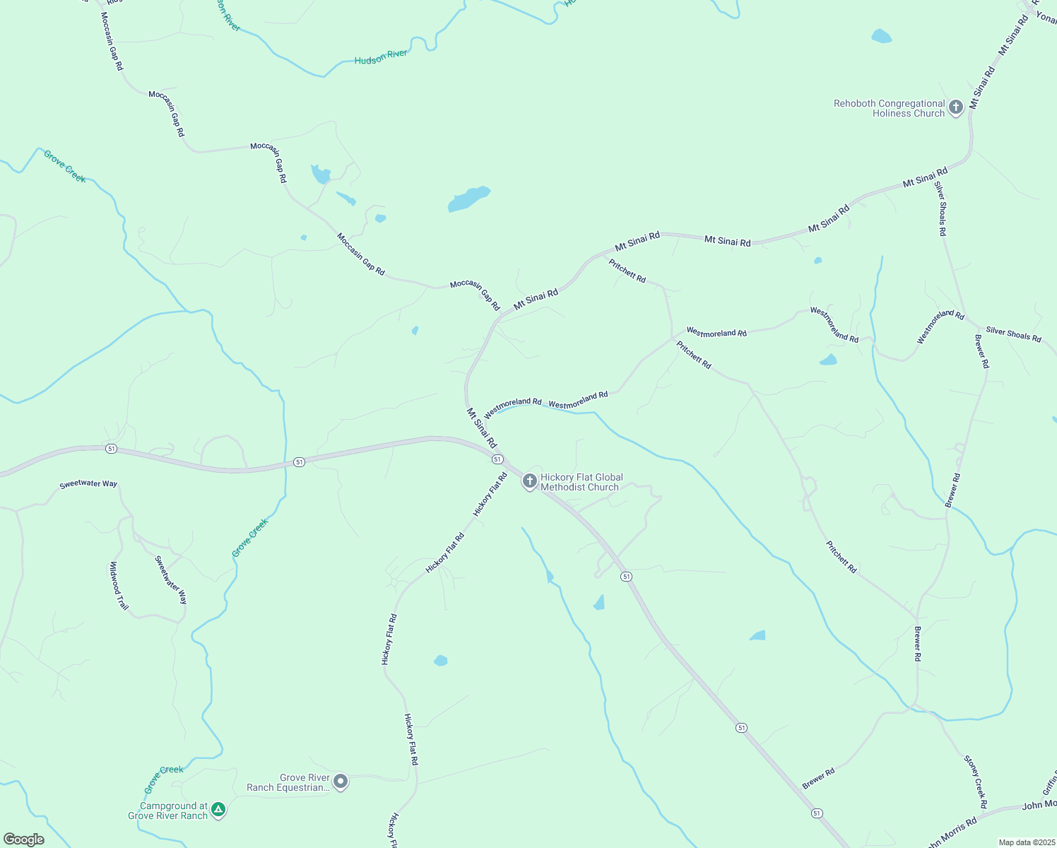 map of restaurants, bars, coffee shops, grocery stores, and more near 751-1115 Westmoreland Road in Lula