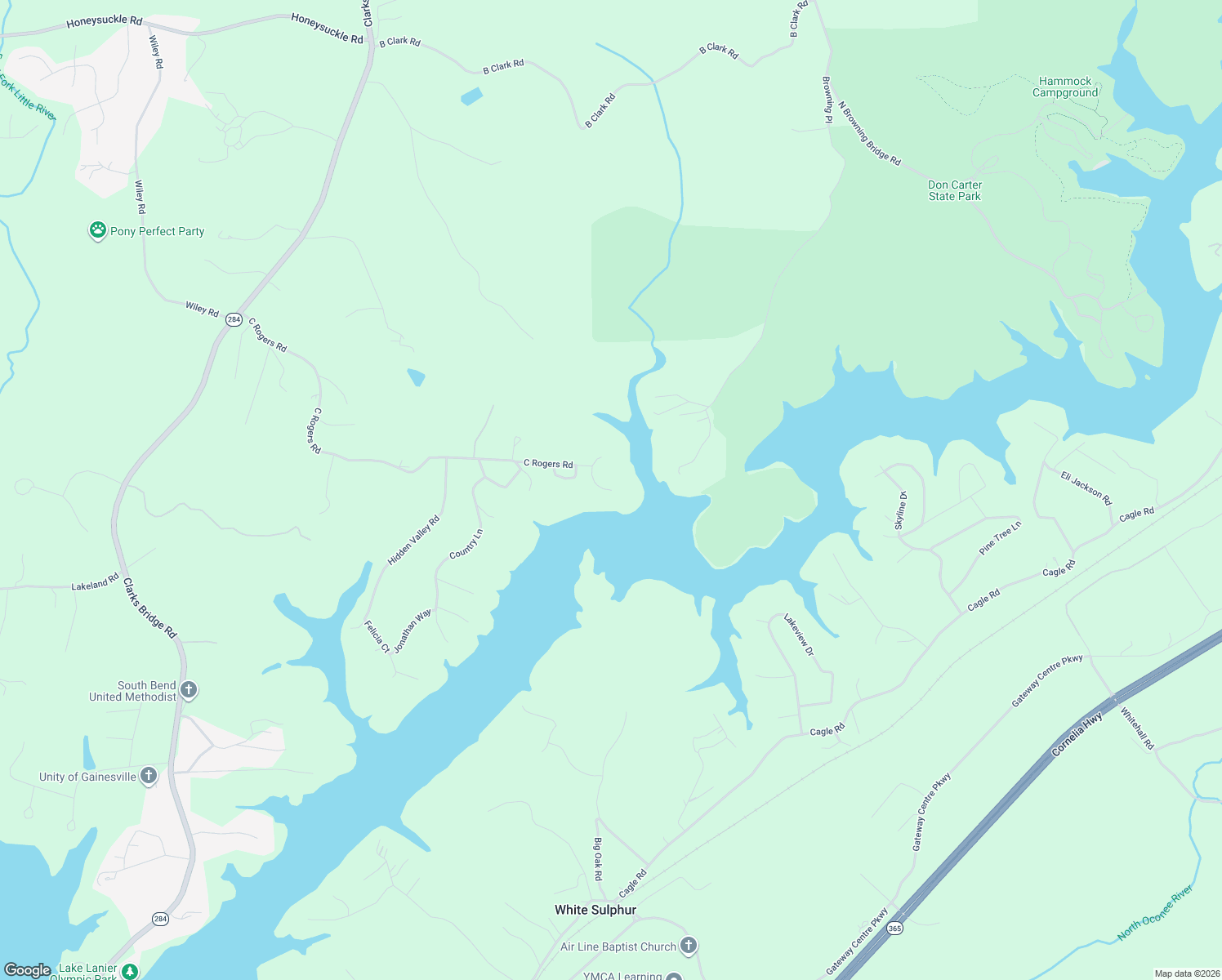map of restaurants, bars, coffee shops, grocery stores, and more near 4211 Bayridge Drive in Gainesville