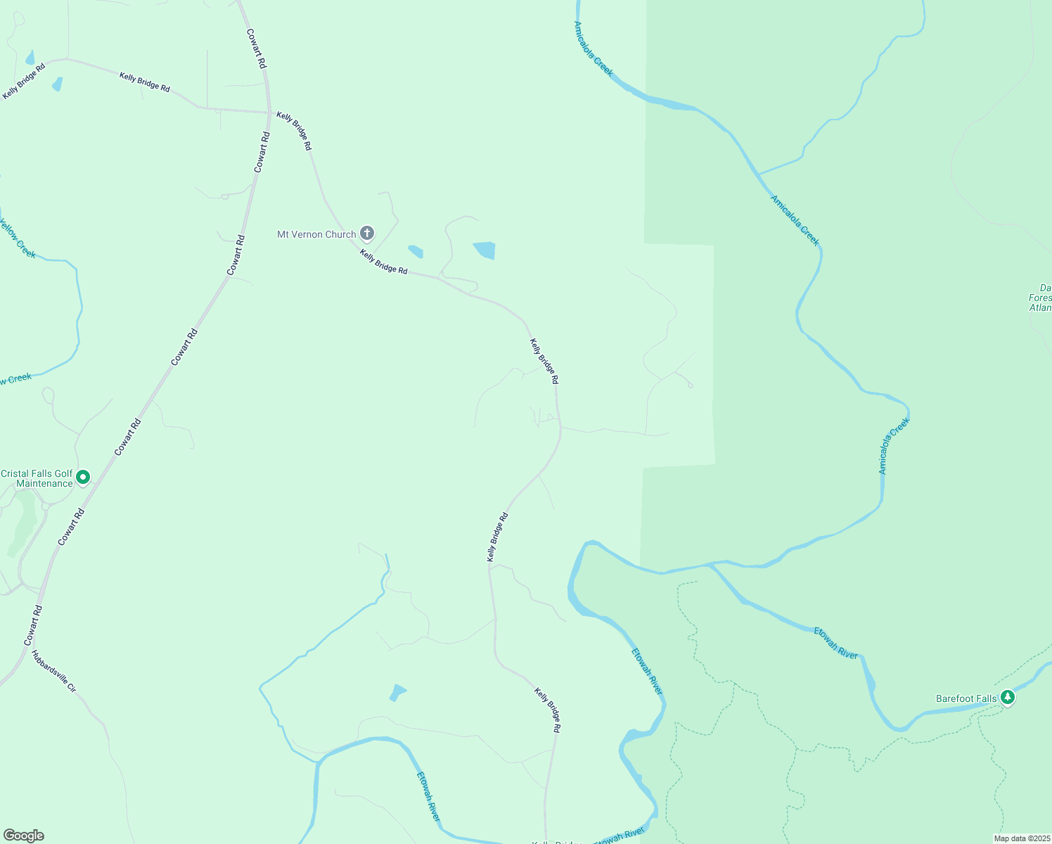 map of restaurants, bars, coffee shops, grocery stores, and more near 7215 Kelly Bridge Road in Dawsonville
