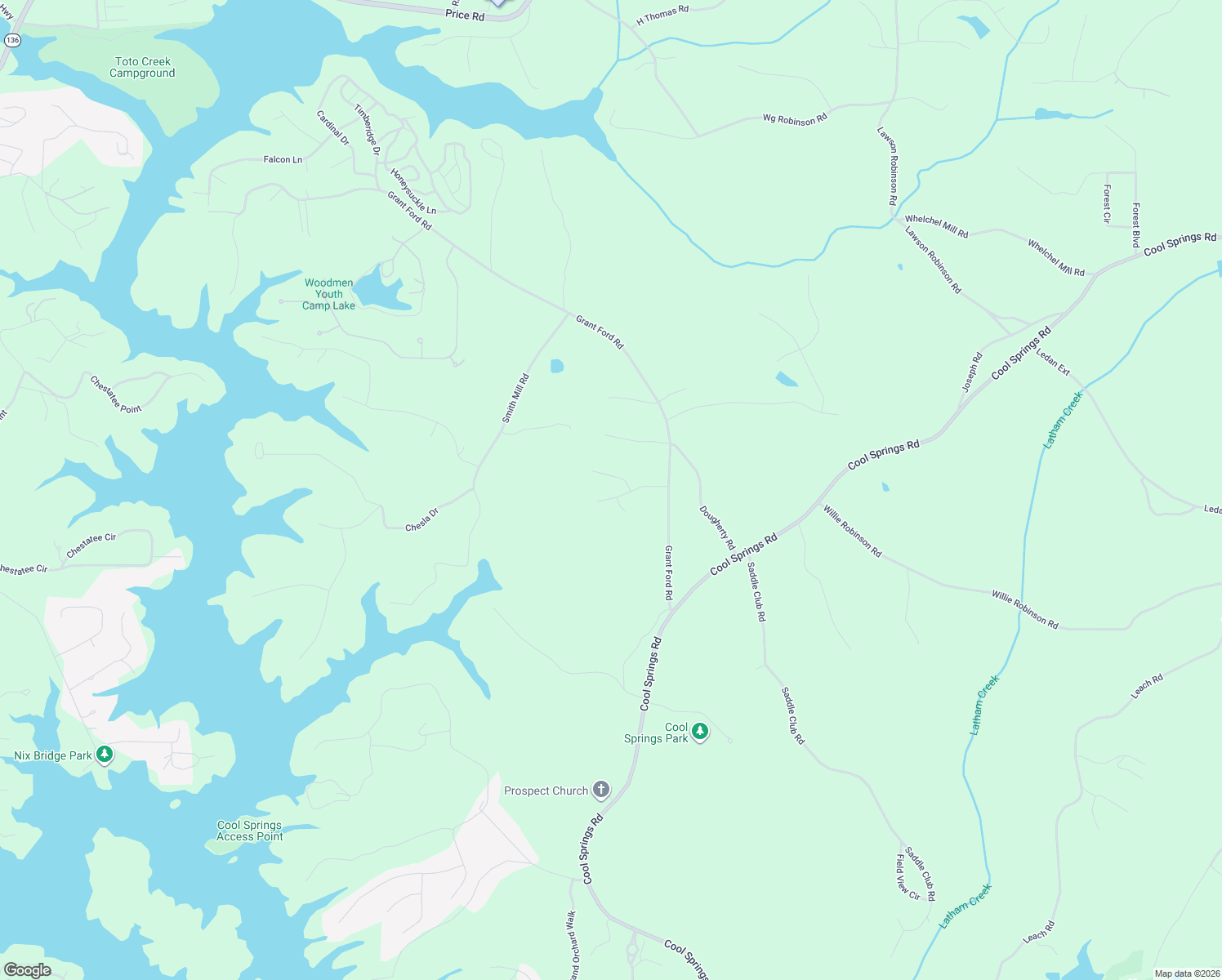 map of restaurants, bars, coffee shops, grocery stores, and more near 5620 Bald Ridge Trail in Gainesville