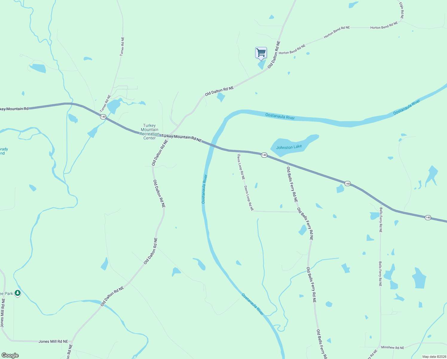 map of restaurants, bars, coffee shops, grocery stores, and more near 339 Davis Loop Rd NE in Rome