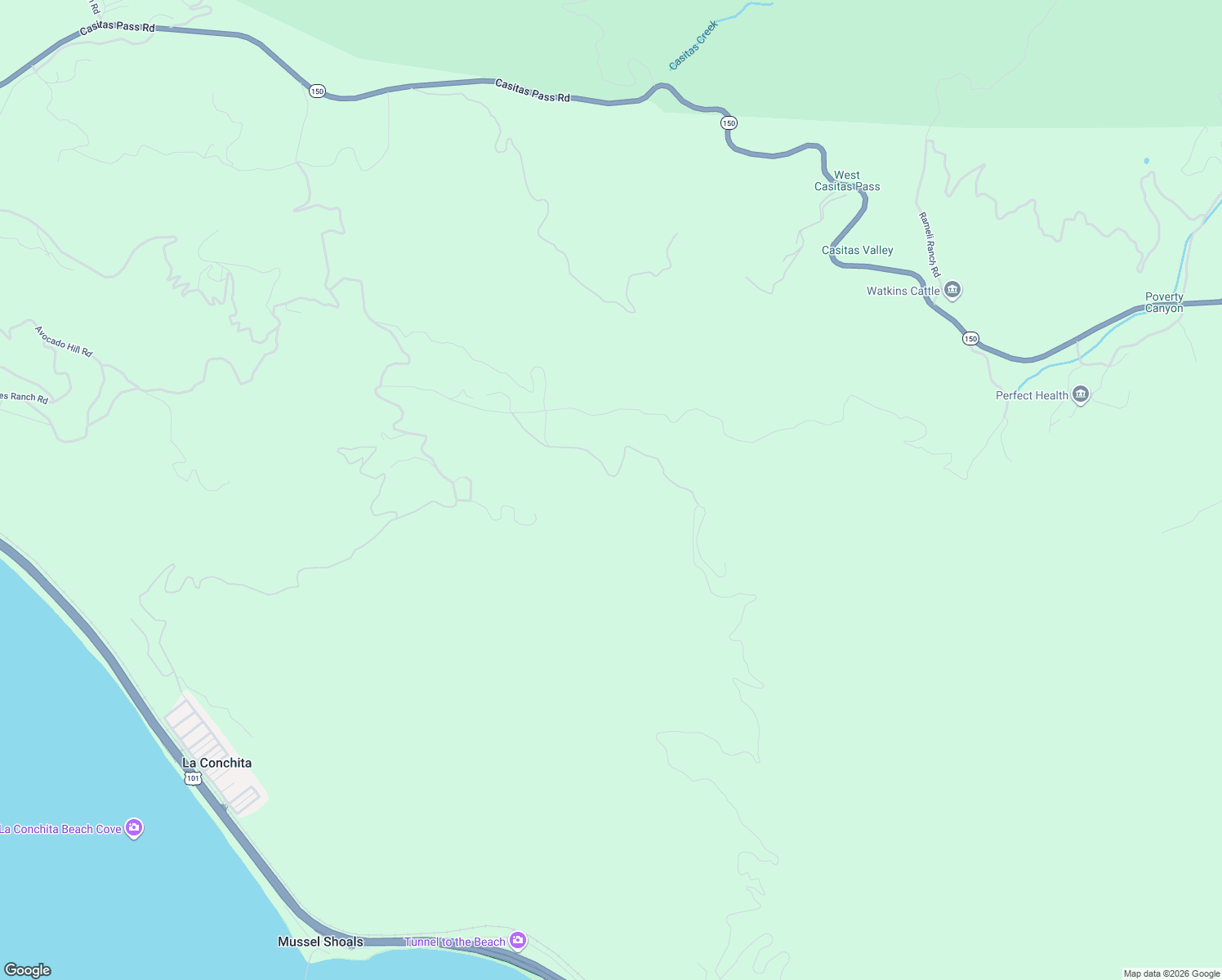 map of restaurants, bars, coffee shops, grocery stores, and more near 8560 Ocean View Road in Ventura