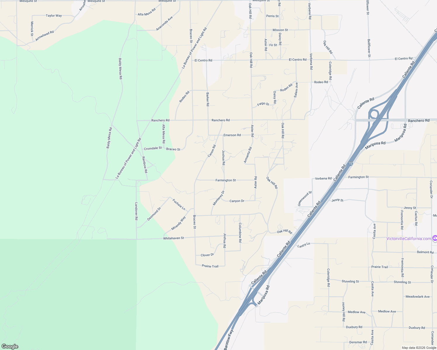 map of restaurants, bars, coffee shops, grocery stores, and more near 10282 Farmington Street in Hesperia