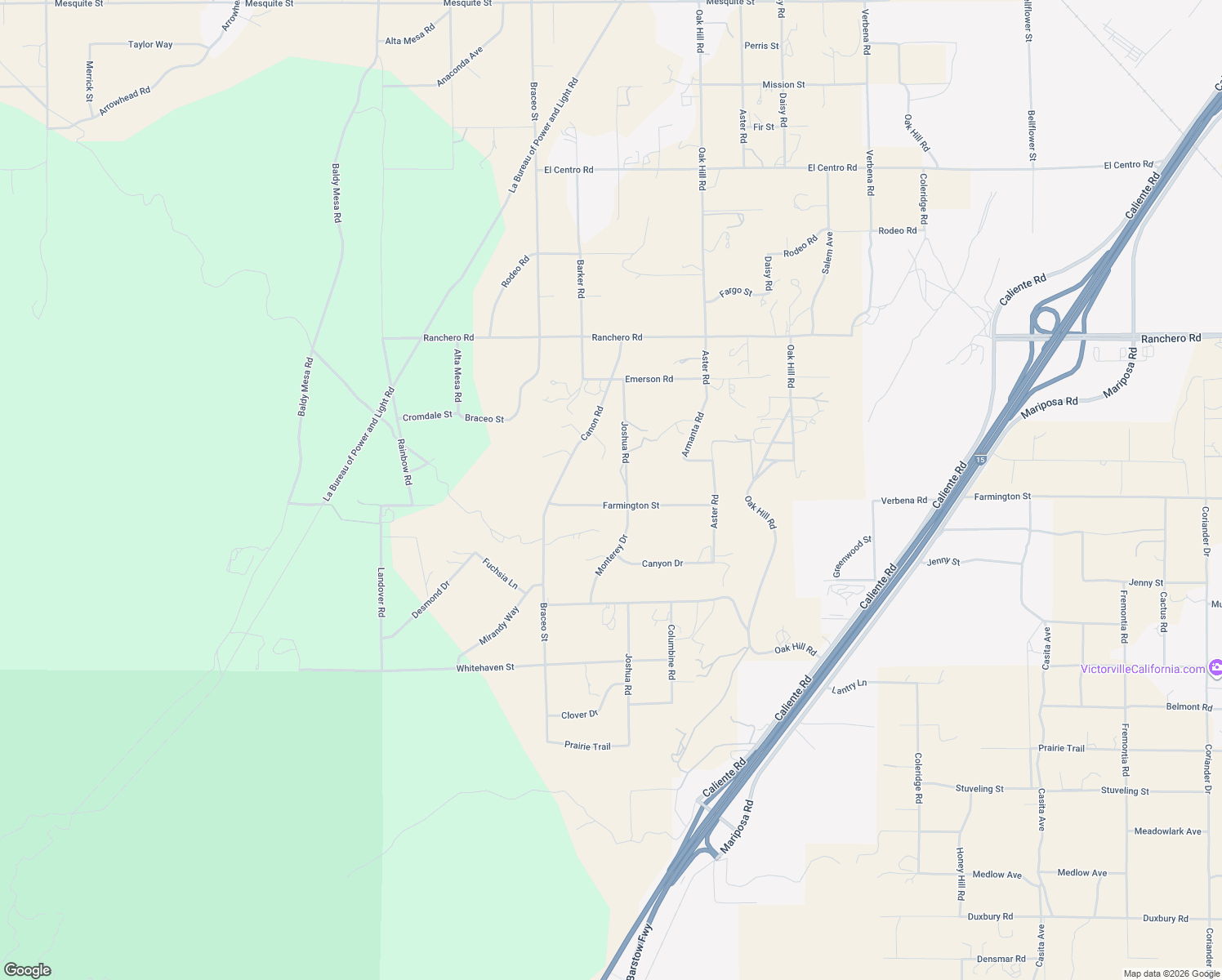 map of restaurants, bars, coffee shops, grocery stores, and more near 10282 Farmington Street in Hesperia