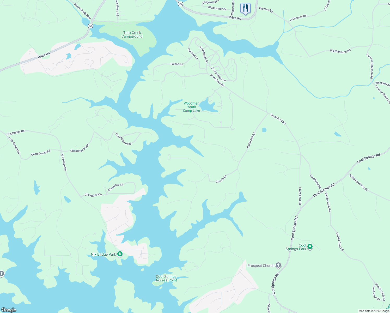 map of restaurants, bars, coffee shops, grocery stores, and more near 6342 Chesla Drive in Gainesville