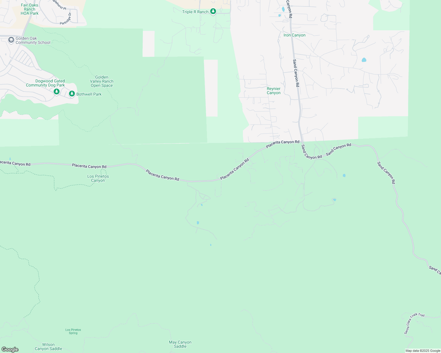 map of restaurants, bars, coffee shops, grocery stores, and more near 16721 Placerita Canyon Road in Santa Clarita