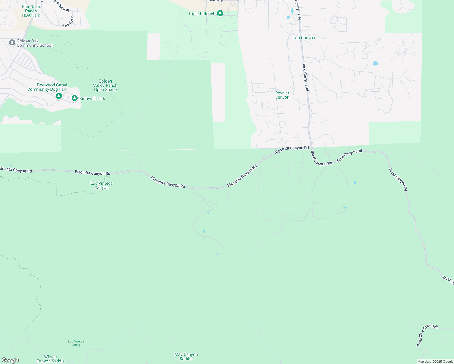 map of restaurants, bars, coffee shops, grocery stores, and more near 16721 Placerita Canyon Road in Santa Clarita