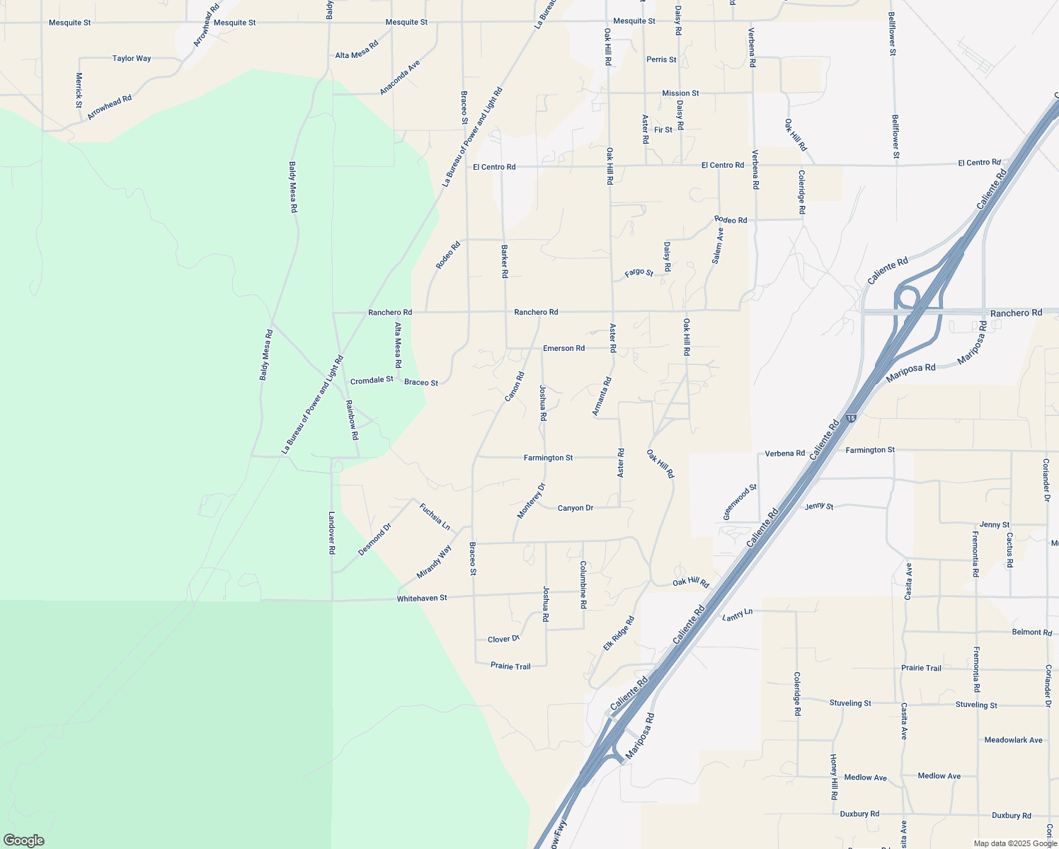 map of restaurants, bars, coffee shops, grocery stores, and more near 6989 Buffalo Road in Hesperia