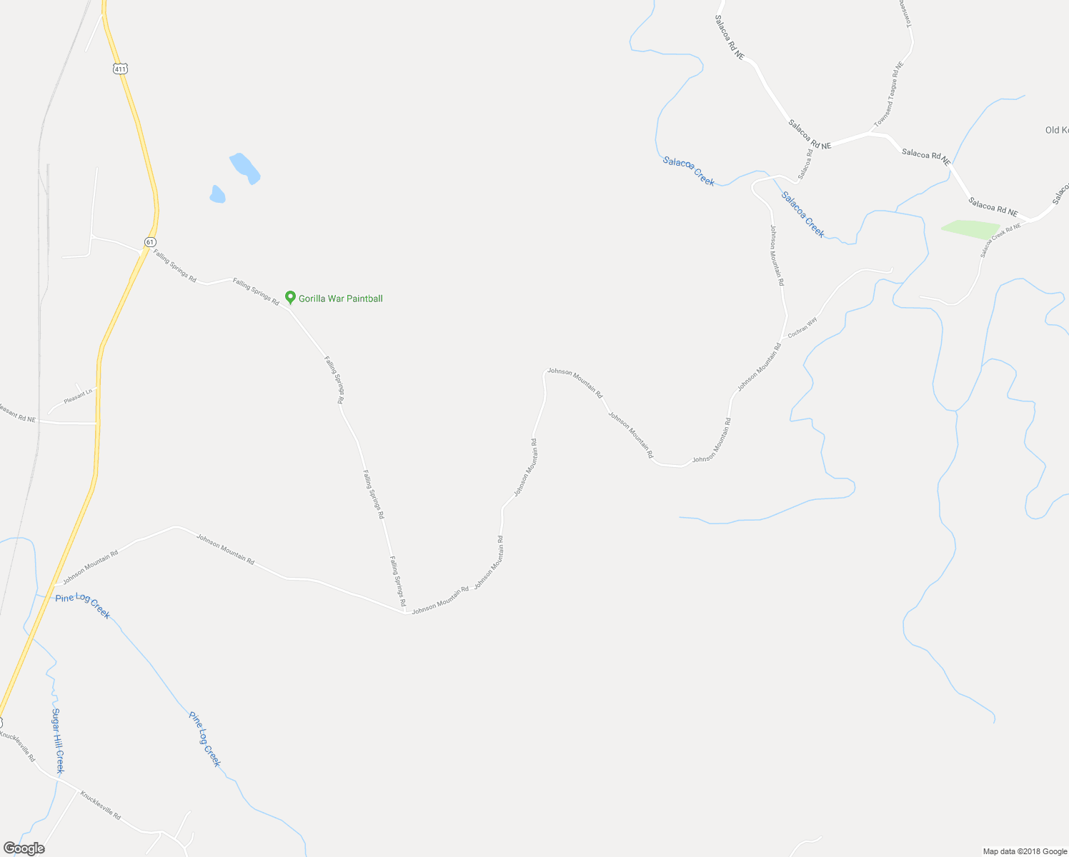 map of restaurants, bars, coffee shops, grocery stores, and more near Johnson Mountain Road in Rydal