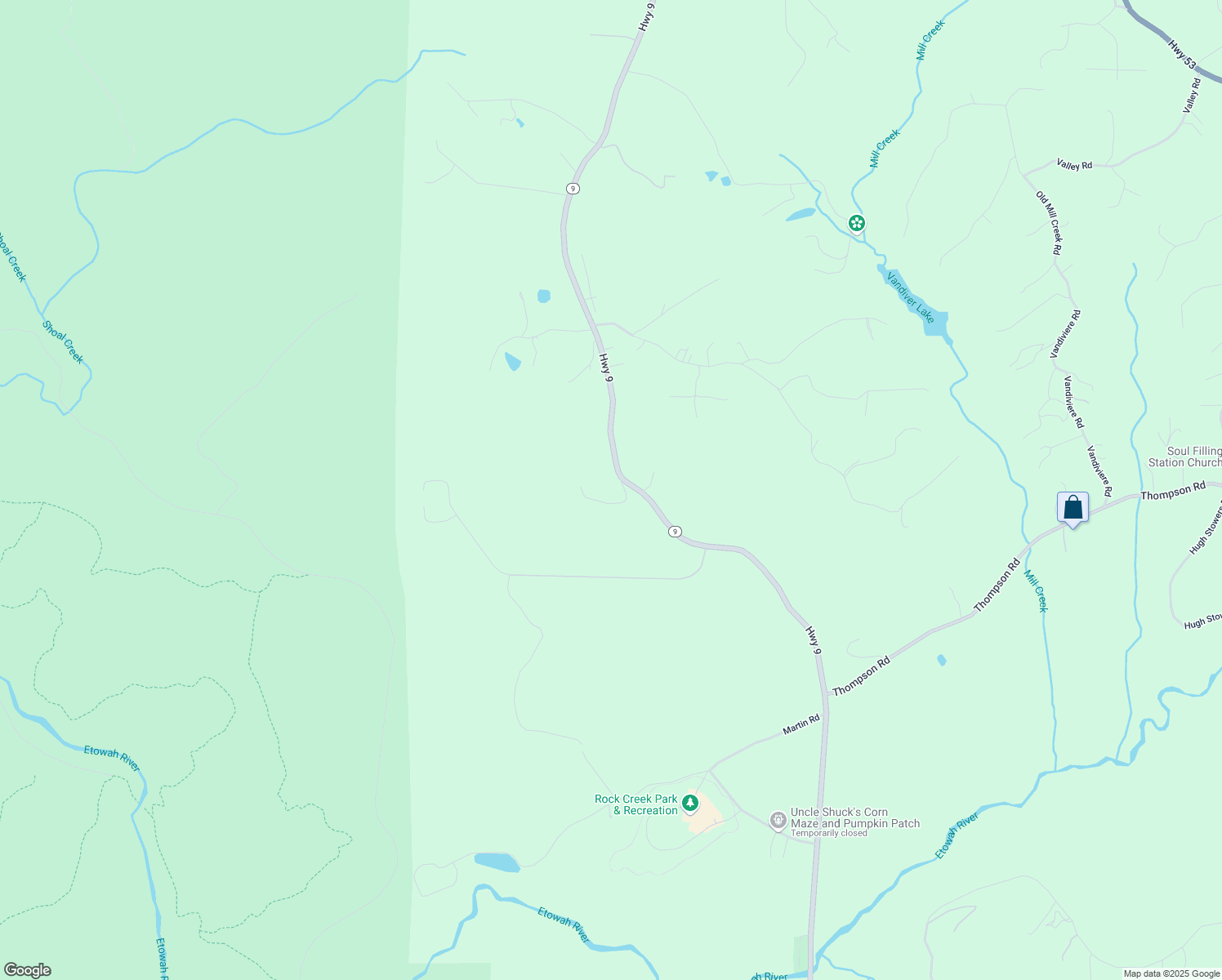map of restaurants, bars, coffee shops, grocery stores, and more near 122 Tara Drive in Dawsonville