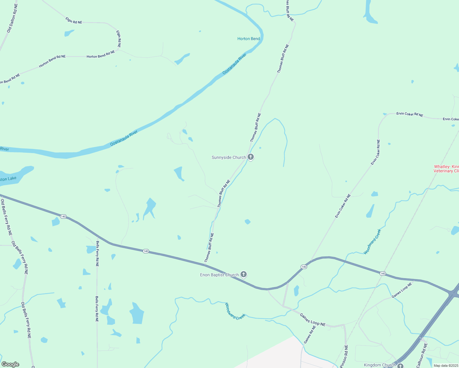 map of restaurants, bars, coffee shops, grocery stores, and more near 380 Thomas Bluff Road Northeast in Rome