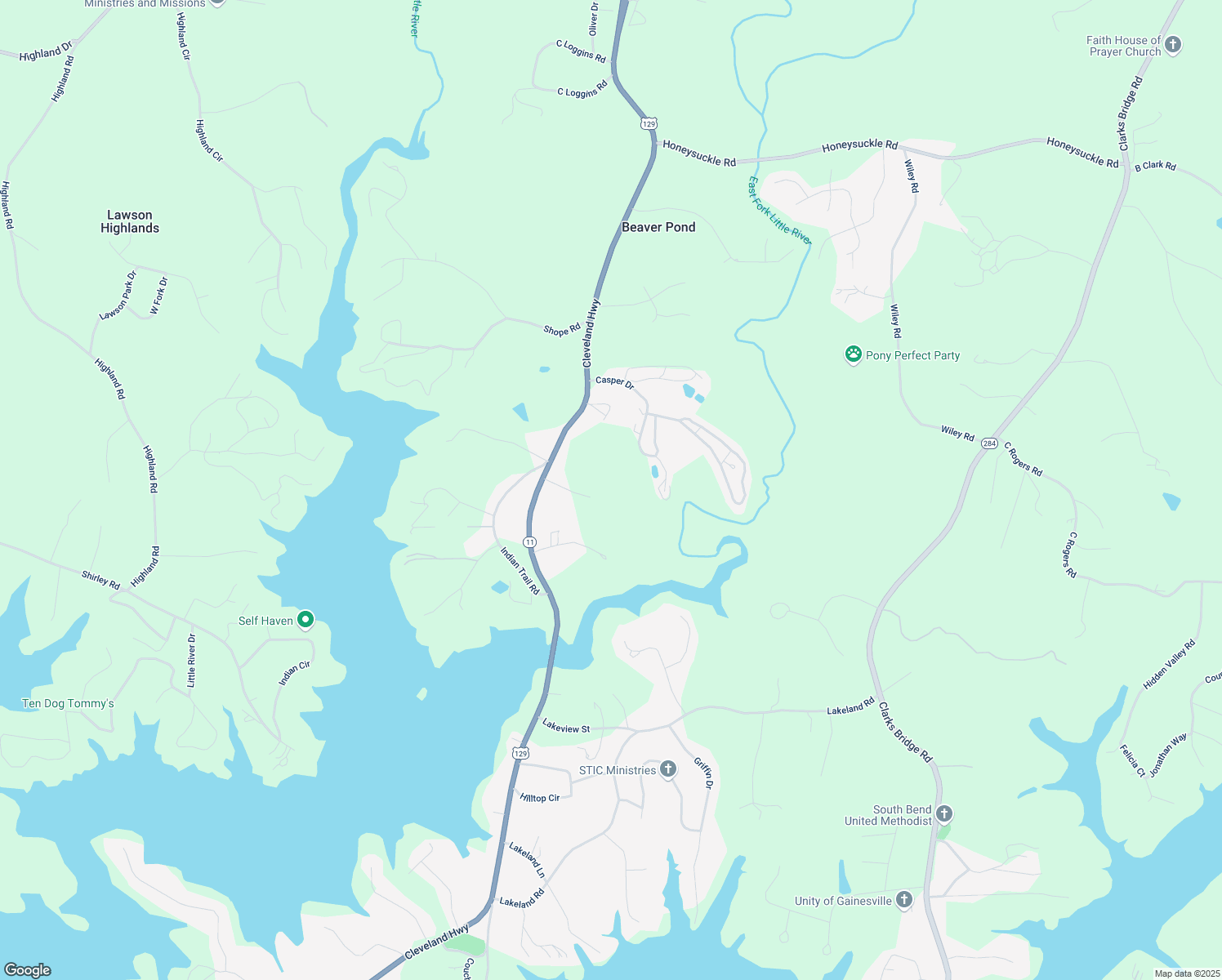 map of restaurants, bars, coffee shops, grocery stores, and more near 3350 Bivens Road in Gainesville