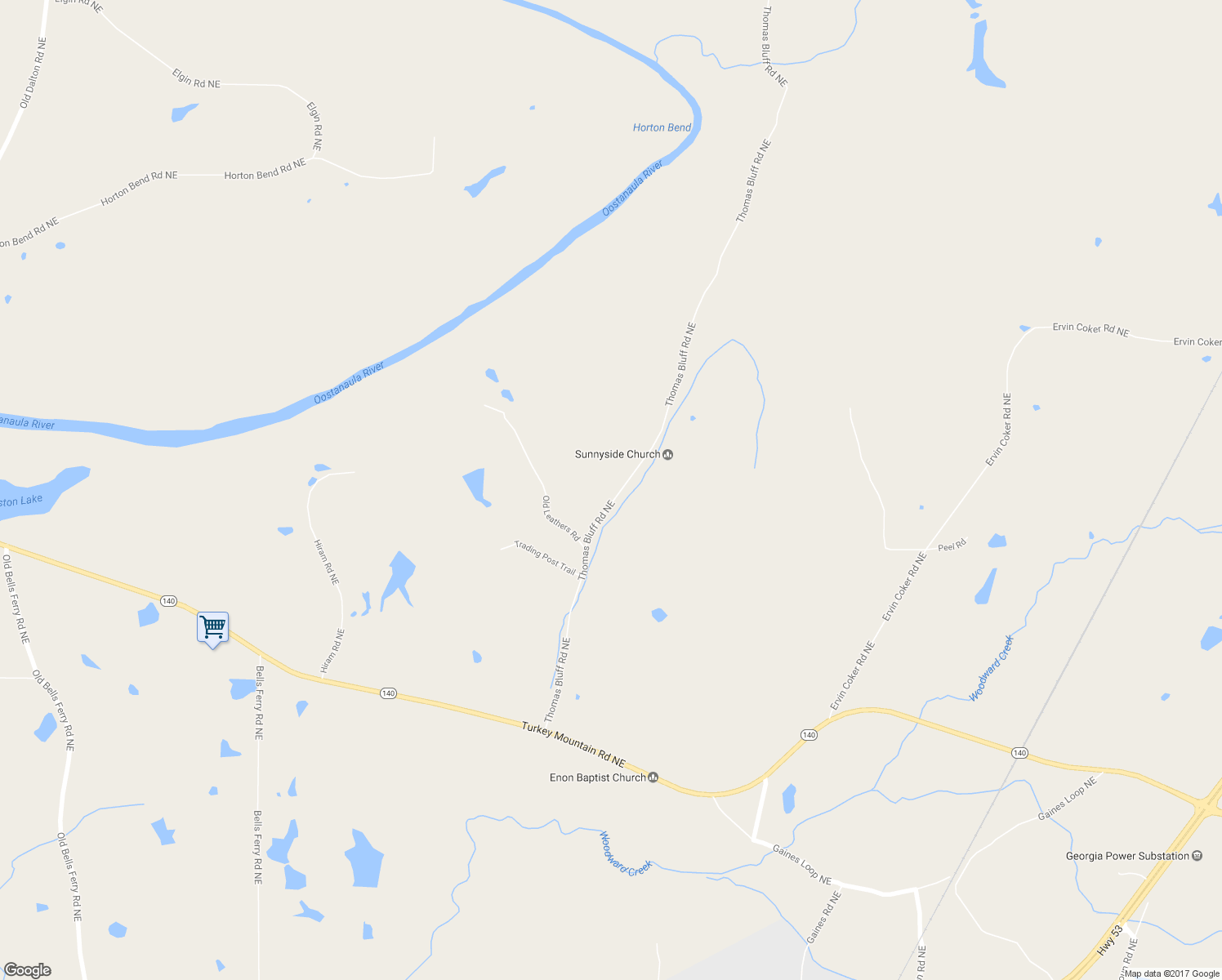 map of restaurants, bars, coffee shops, grocery stores, and more near 395 Thomas Bluff Road Northeast in Rome