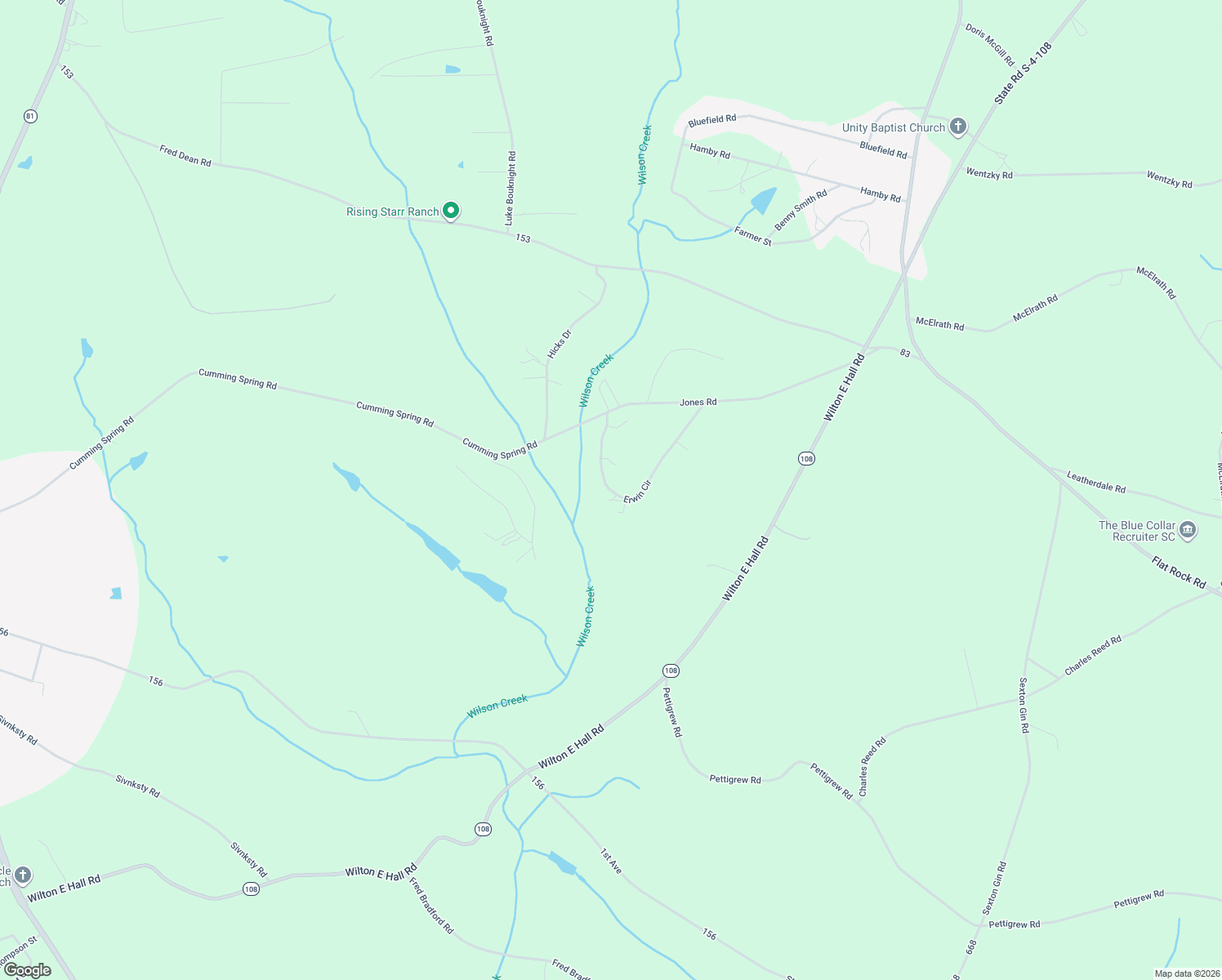 map of restaurants, bars, coffee shops, grocery stores, and more near 204 Erwin Circle in Starr