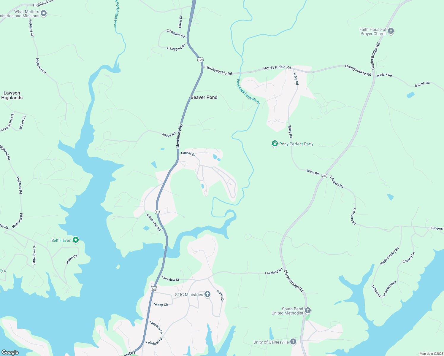 map of restaurants, bars, coffee shops, grocery stores, and more near 3527 Casper Drive in Gainesville