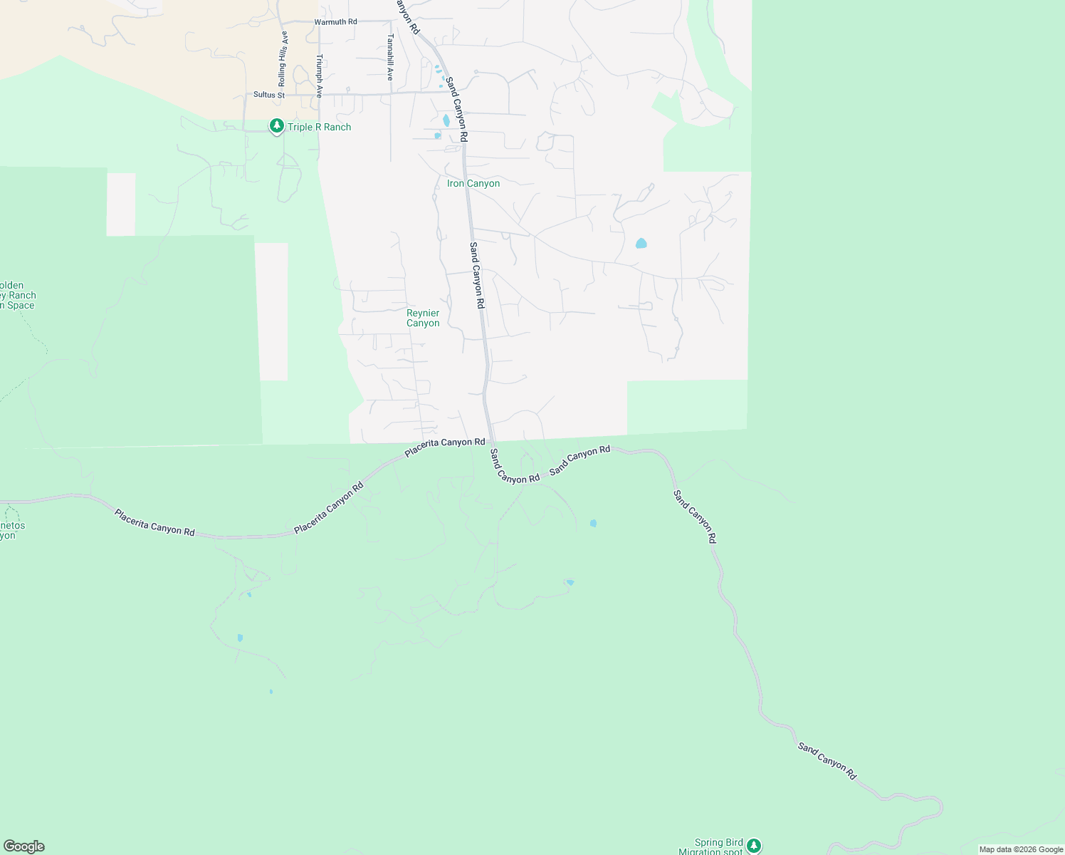 map of restaurants, bars, coffee shops, grocery stores, and more near 25956 Sand Canyon Road in Santa Clarita