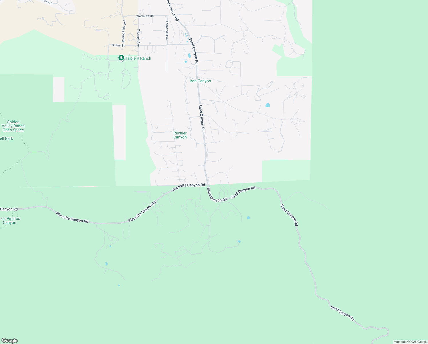 map of restaurants, bars, coffee shops, grocery stores, and more near 15857 Beaver Run Road in Santa Clarita