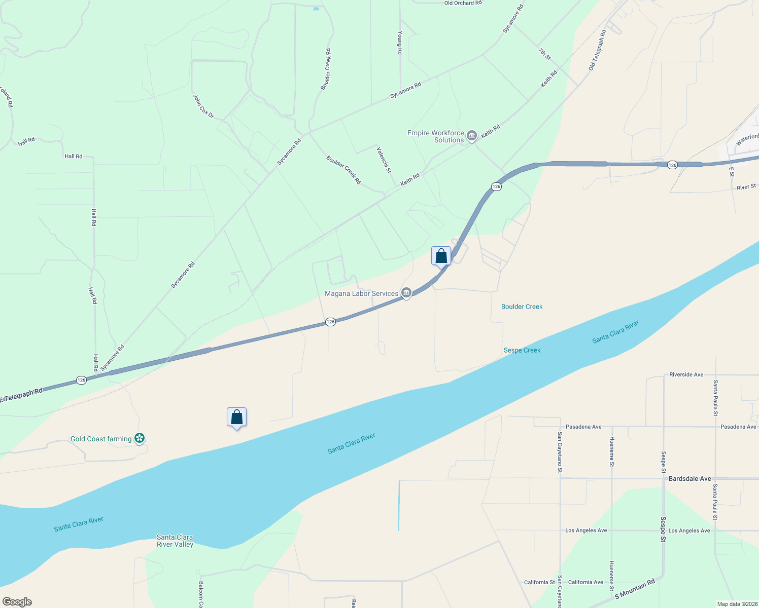 map of restaurants, bars, coffee shops, grocery stores, and more near Spalding Drive in Fillmore