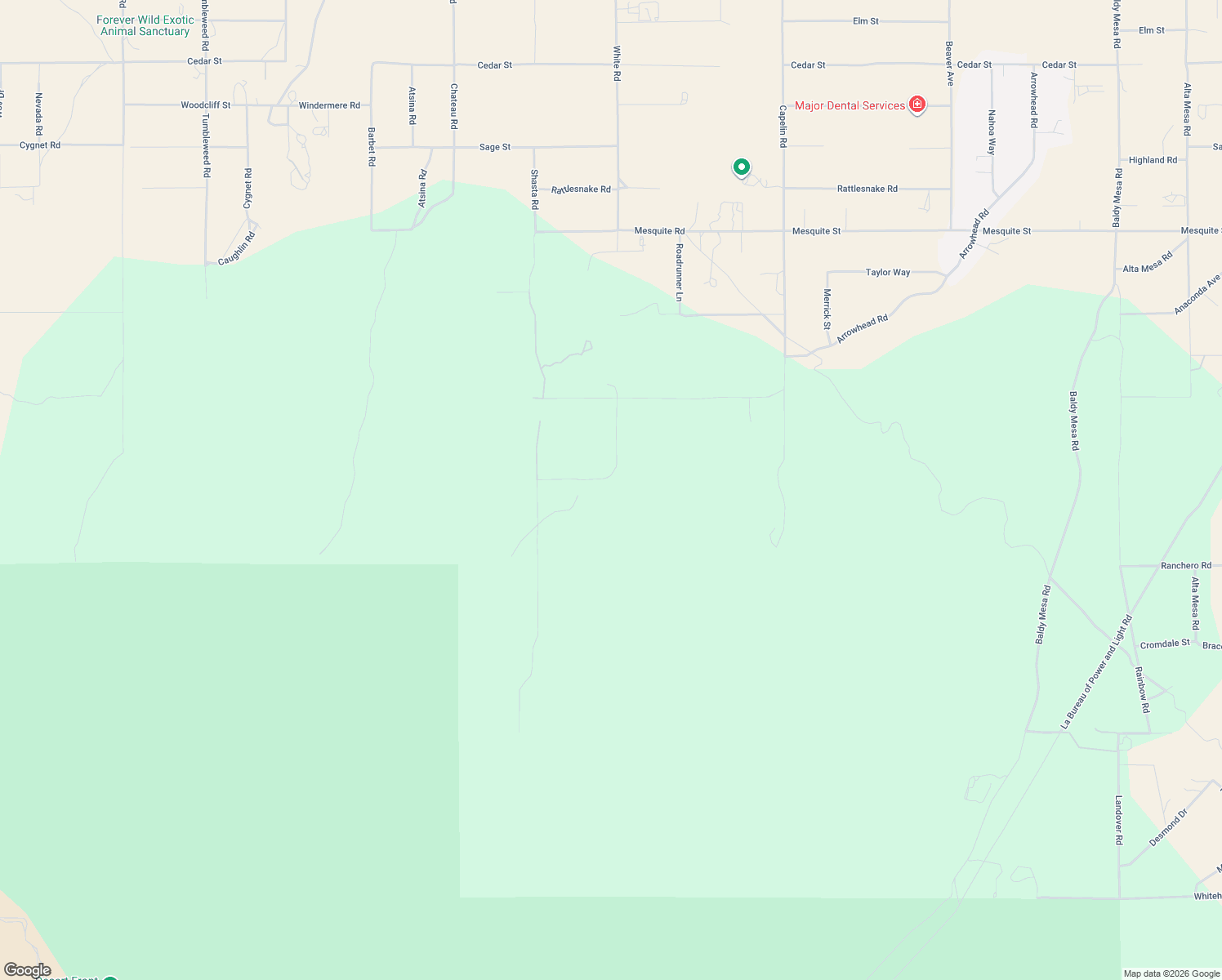 map of restaurants, bars, coffee shops, grocery stores, and more near 8429 Rodeo Road in Phelan