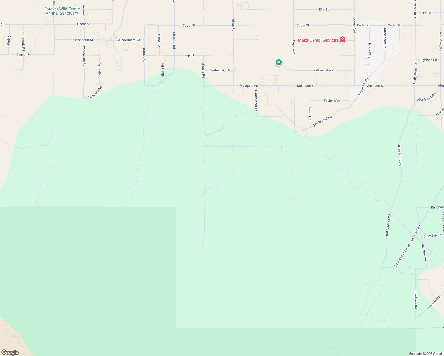 map of restaurants, bars, coffee shops, grocery stores, and more near 8429 Rodeo Road in Phelan