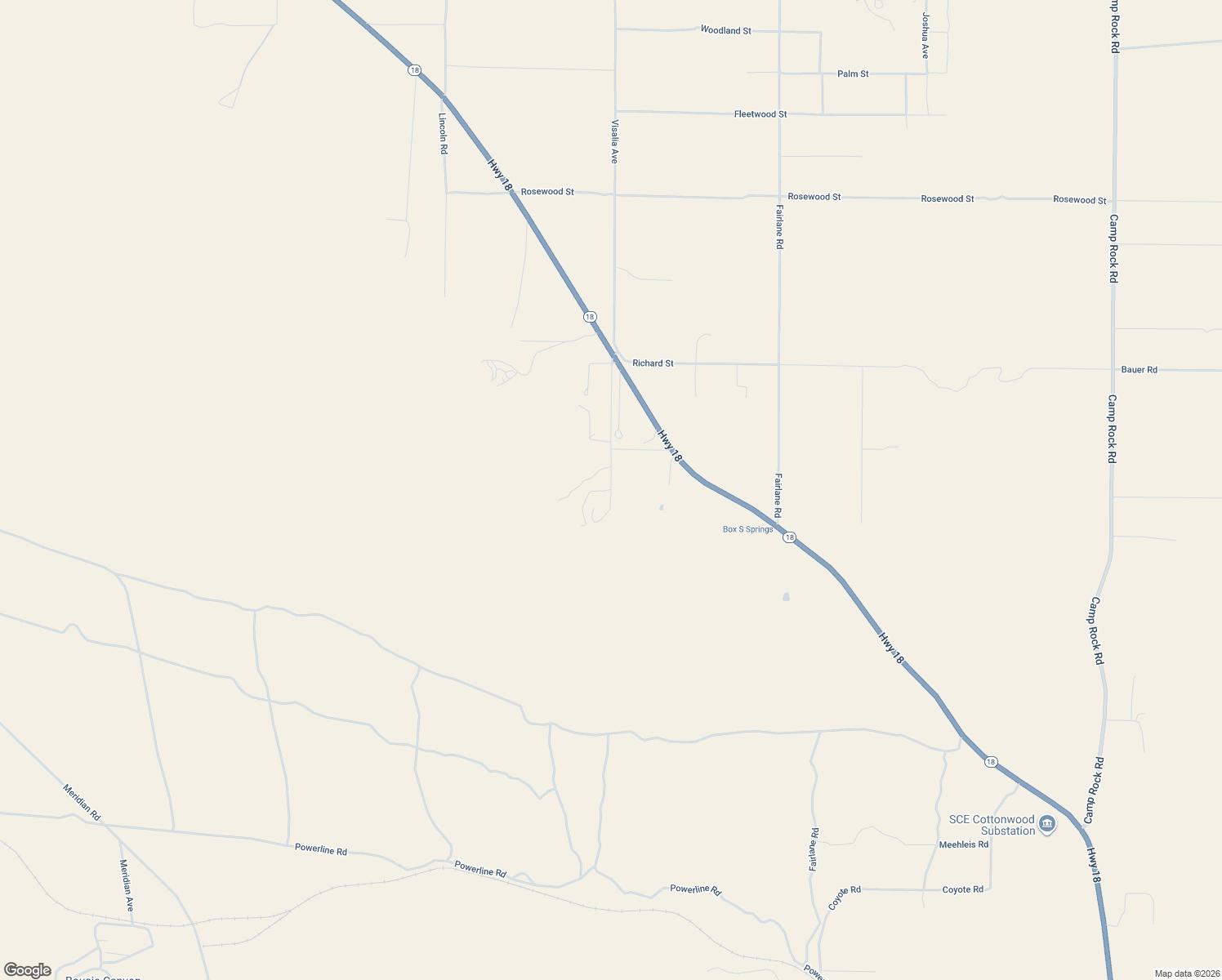 map of restaurants, bars, coffee shops, grocery stores, and more near 7502 Visalia Avenue in Lucerne Valley