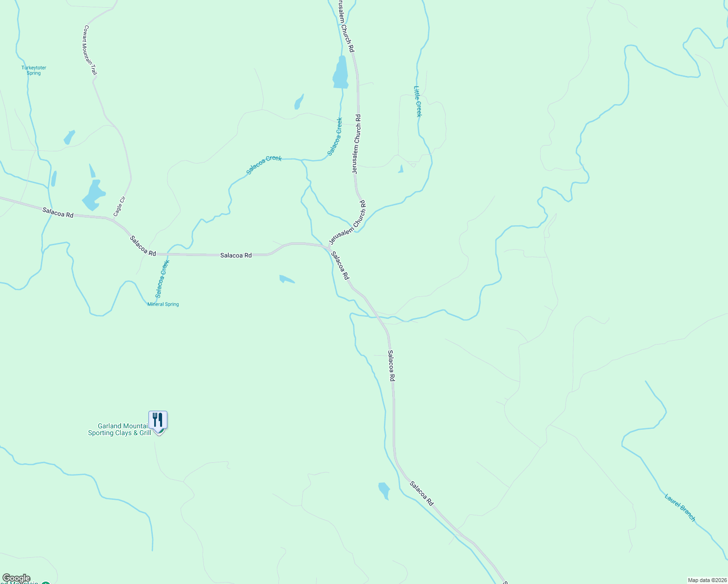 map of restaurants, bars, coffee shops, grocery stores, and more near 3573-3983 Salacoa Road in Waleska