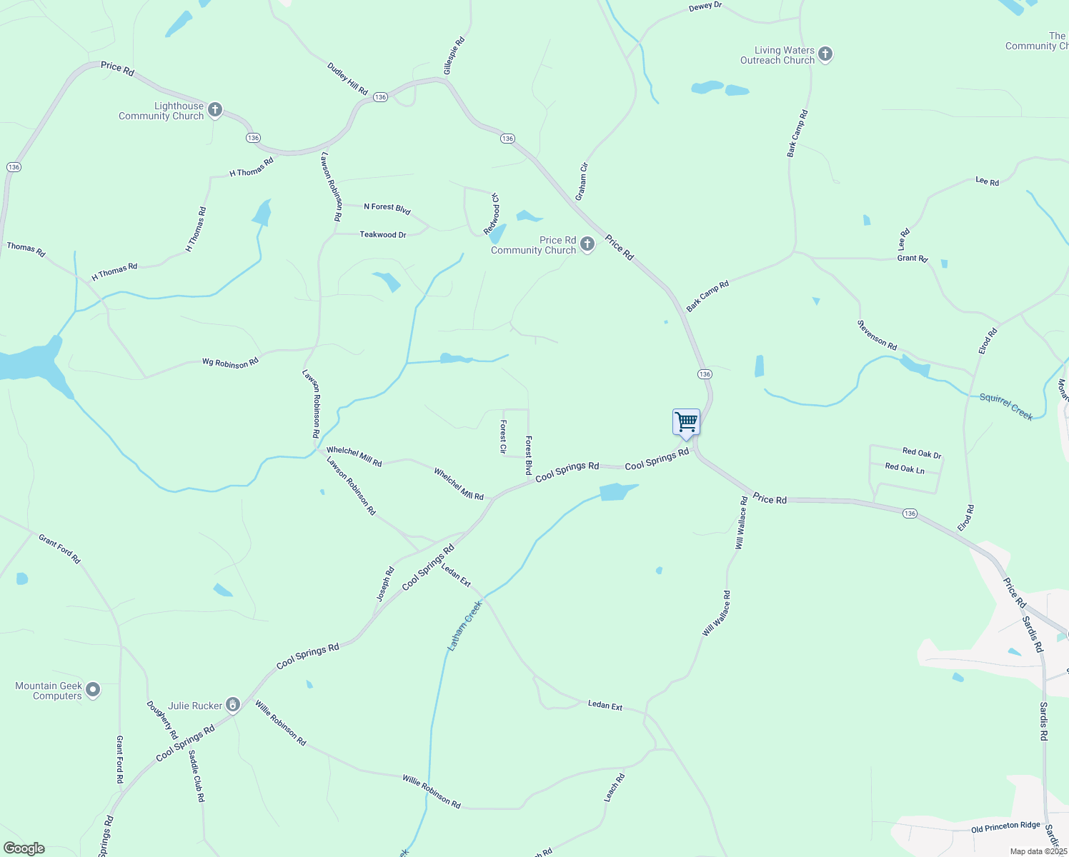 map of restaurants, bars, coffee shops, grocery stores, and more near 4850 Forest Boulevard in Gainesville