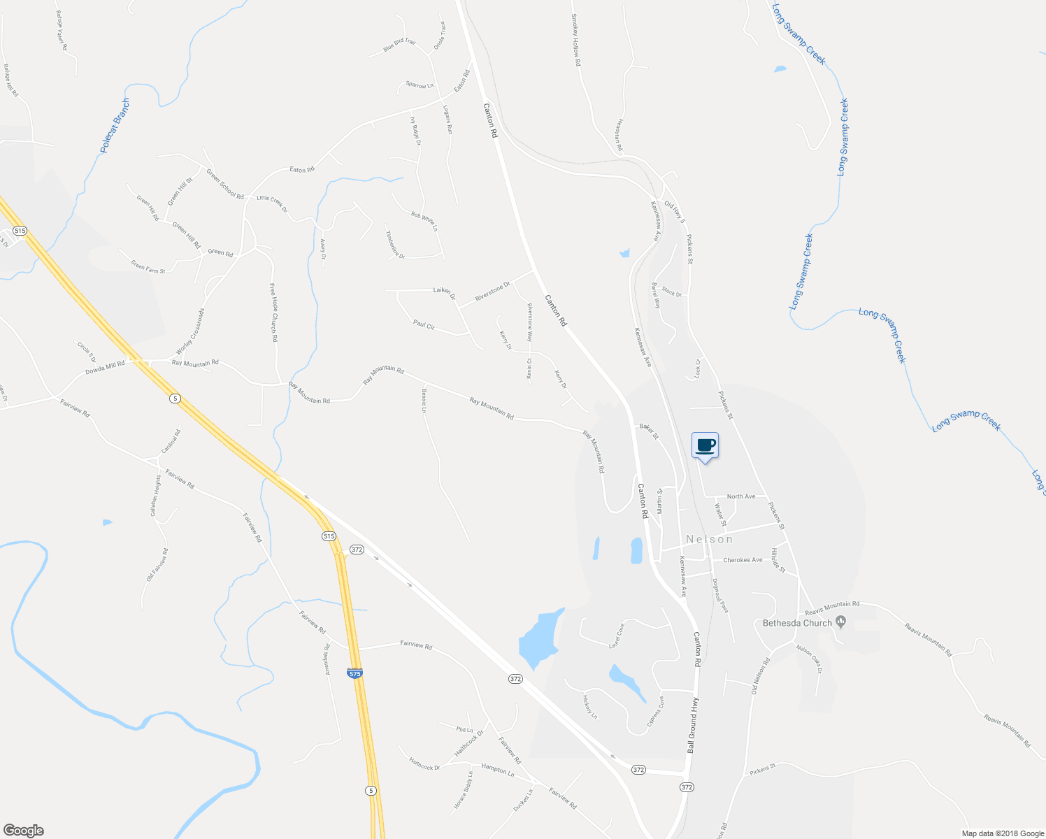 map of restaurants, bars, coffee shops, grocery stores, and more near 1327 Ray Mountain Road in Jasper