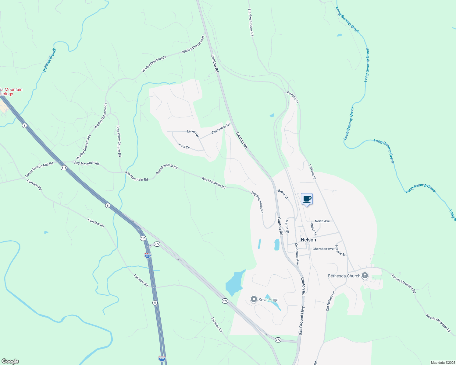map of restaurants, bars, coffee shops, grocery stores, and more near 1327 Ray Mountain Road in Jasper