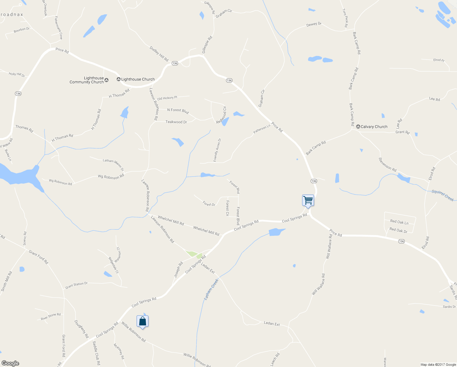 map of restaurants, bars, coffee shops, grocery stores, and more near 4953 Forest Boulevard in Gainesville