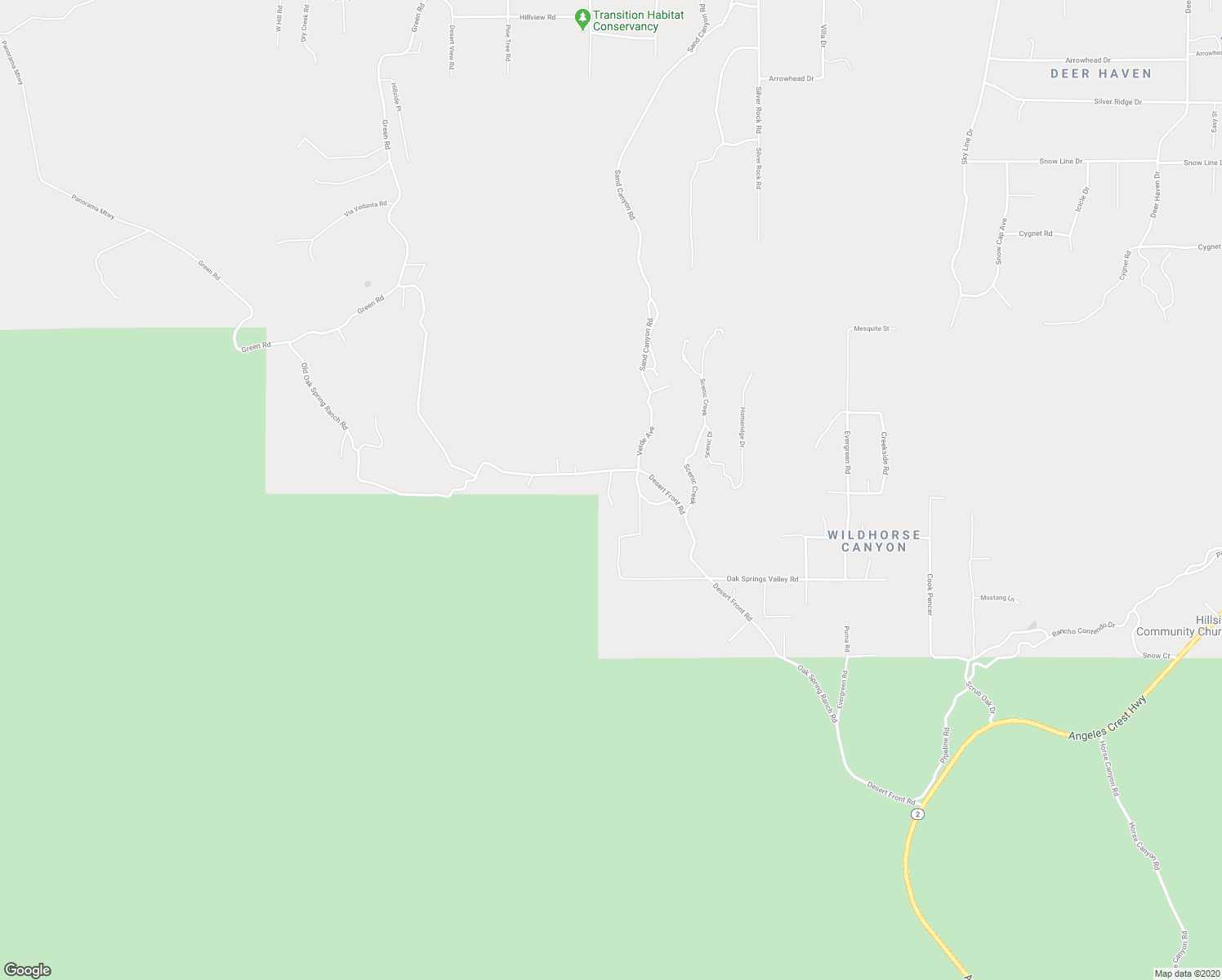 map of restaurants, bars, coffee shops, grocery stores, and more near 1701 Desert Front Road in Wrightwood