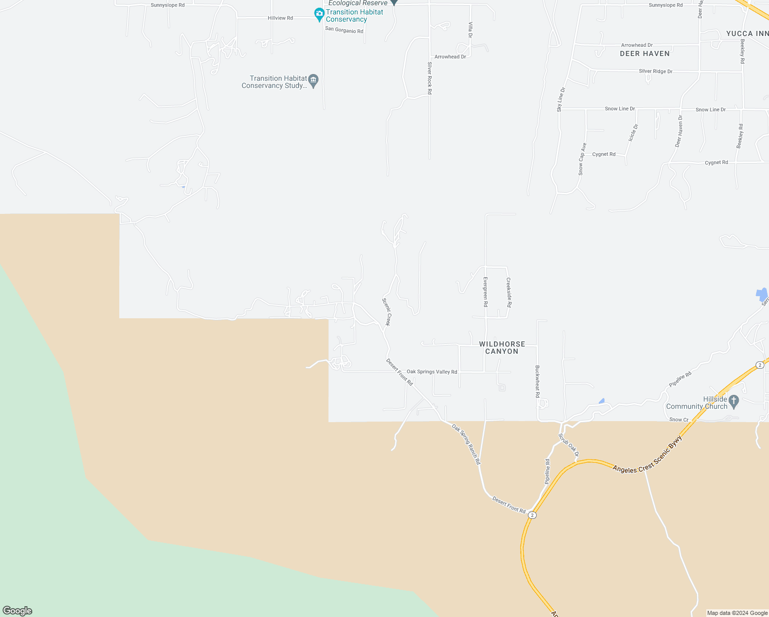 map of restaurants, bars, coffee shops, grocery stores, and more near 7725 Scenic Drive in Wrightwood