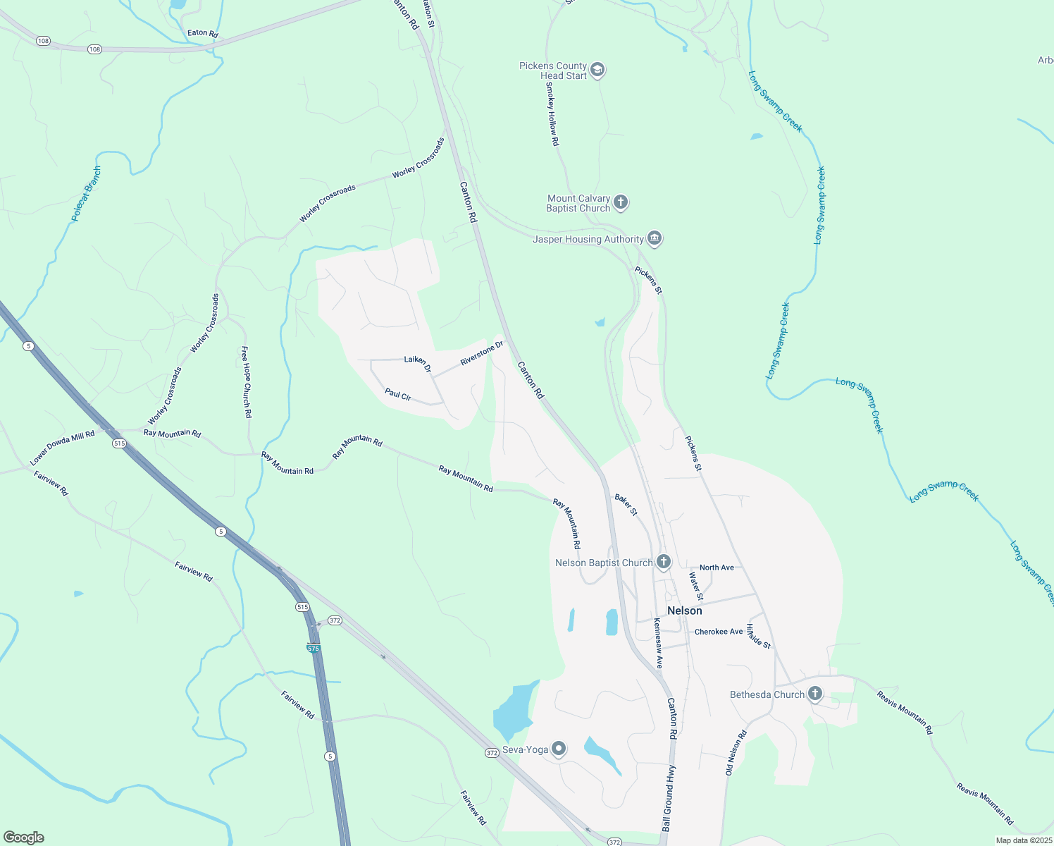 map of restaurants, bars, coffee shops, grocery stores, and more near 354 Kerry Dr in Jasper