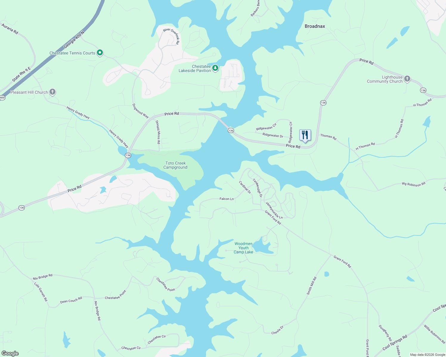 map of restaurants, bars, coffee shops, grocery stores, and more near 6241 Eagle Court in Gainesville