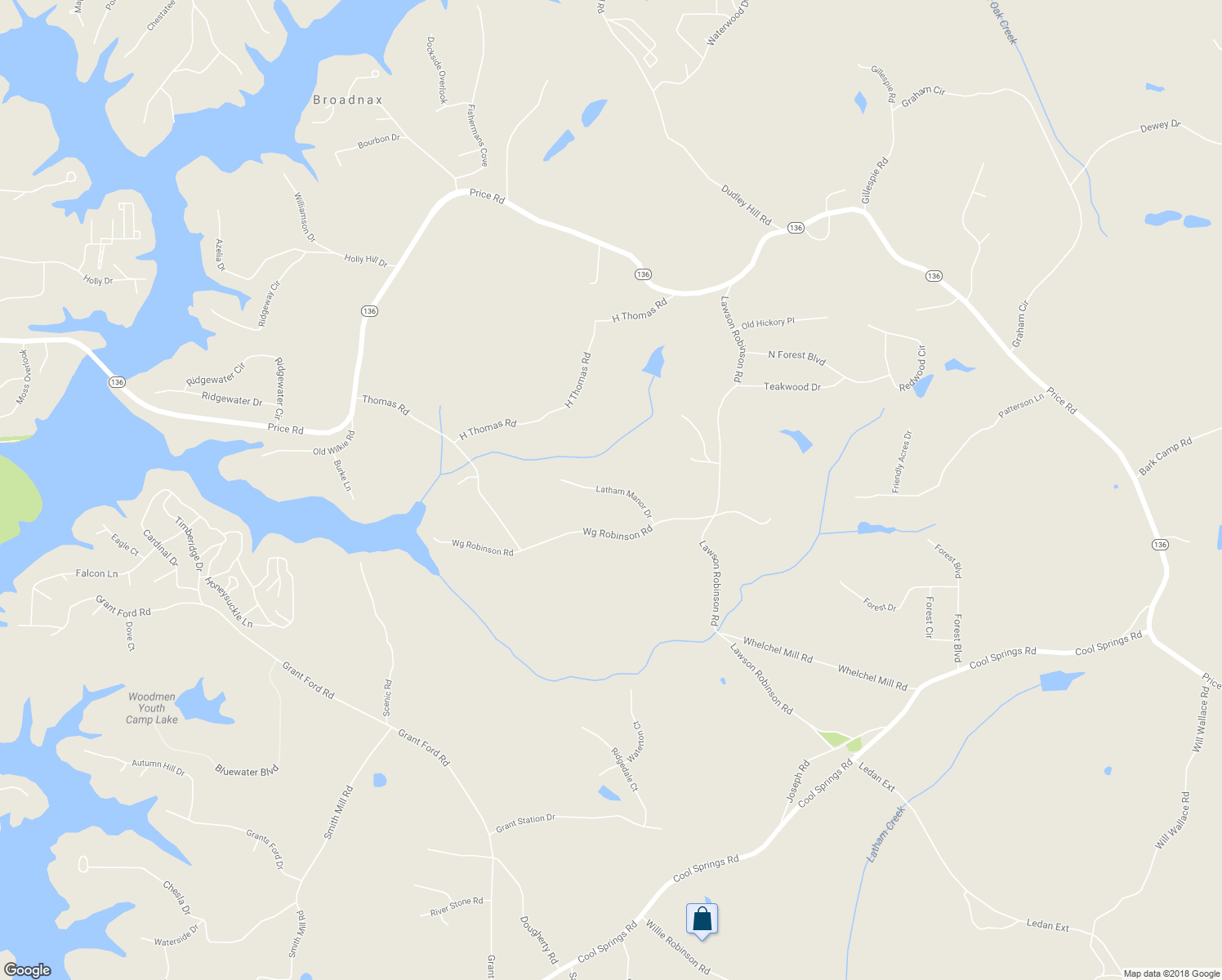 map of restaurants, bars, coffee shops, grocery stores, and more near 5498 Latham Manor Drive in Gainesville