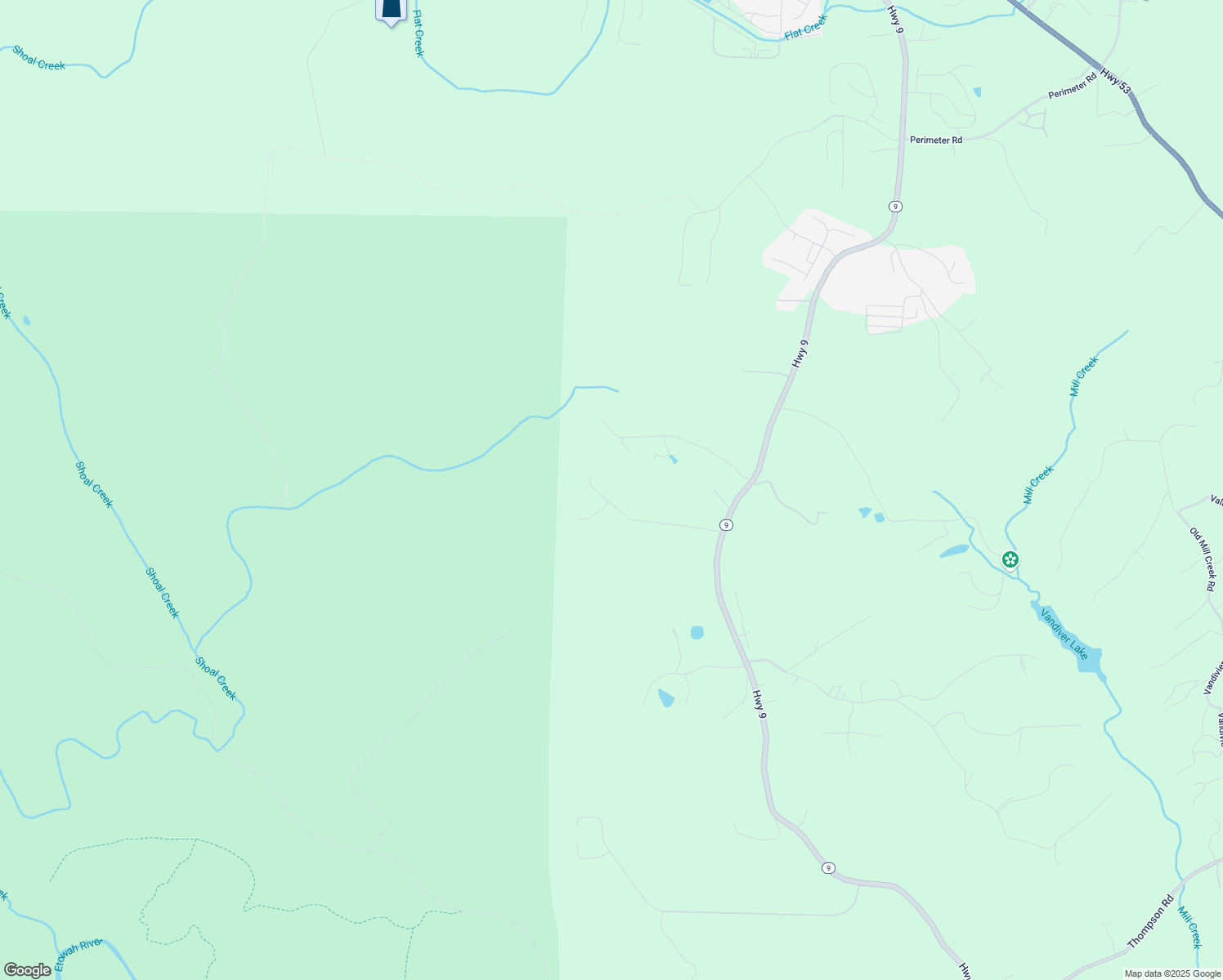 map of restaurants, bars, coffee shops, grocery stores, and more near 390 Apple Ridge 2 in Dawsonville