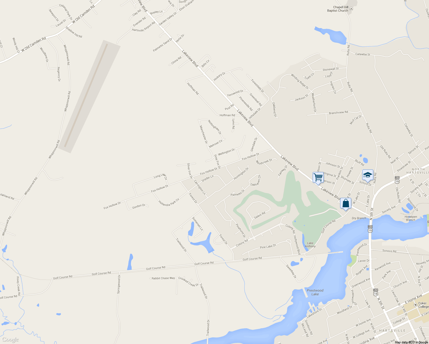 map of restaurants, bars, coffee shops, grocery stores, and more near 1058 Snyder Ln in Hartsville
