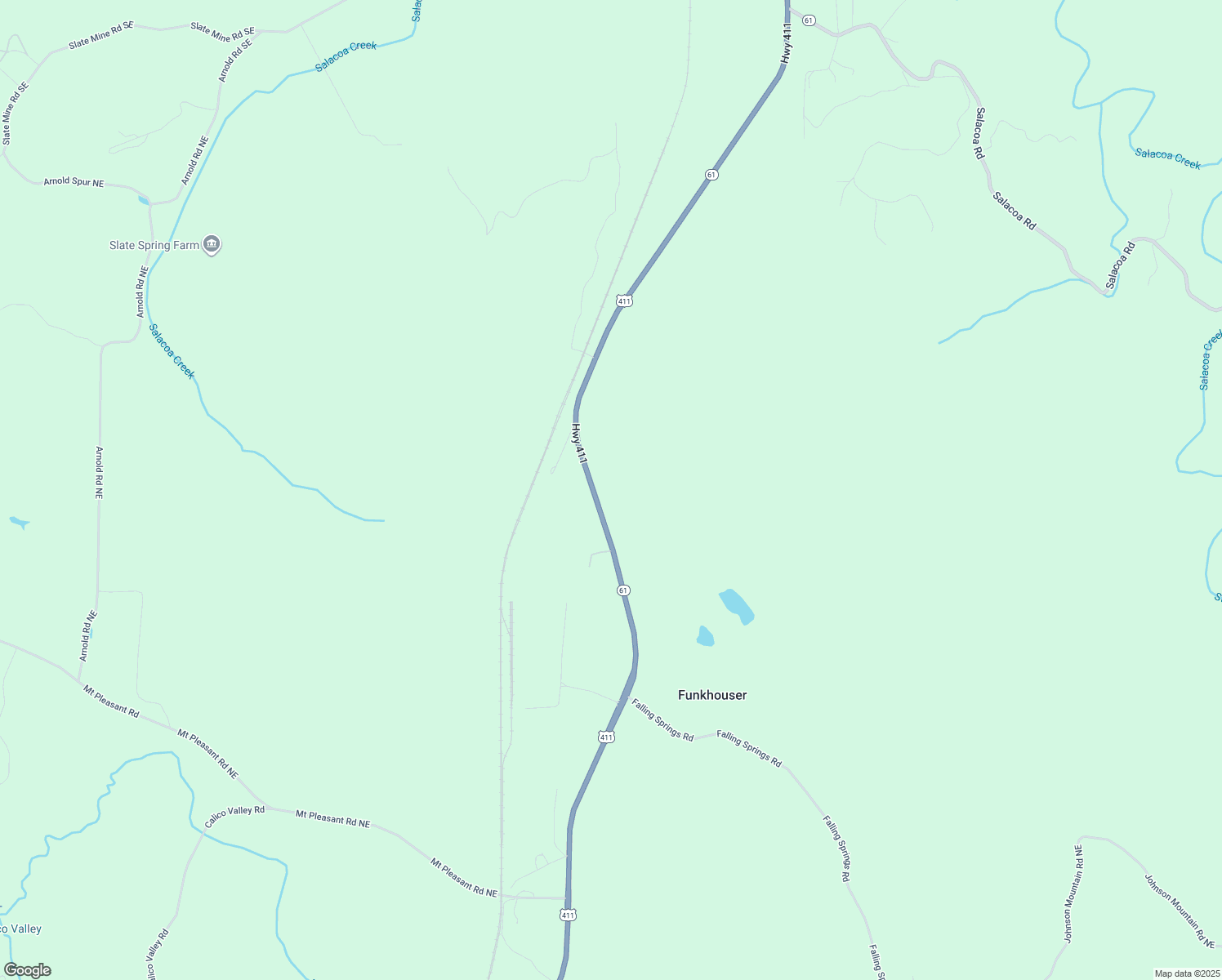 map of restaurants, bars, coffee shops, grocery stores, and more near 4952 U.S. 411 in Fairmount