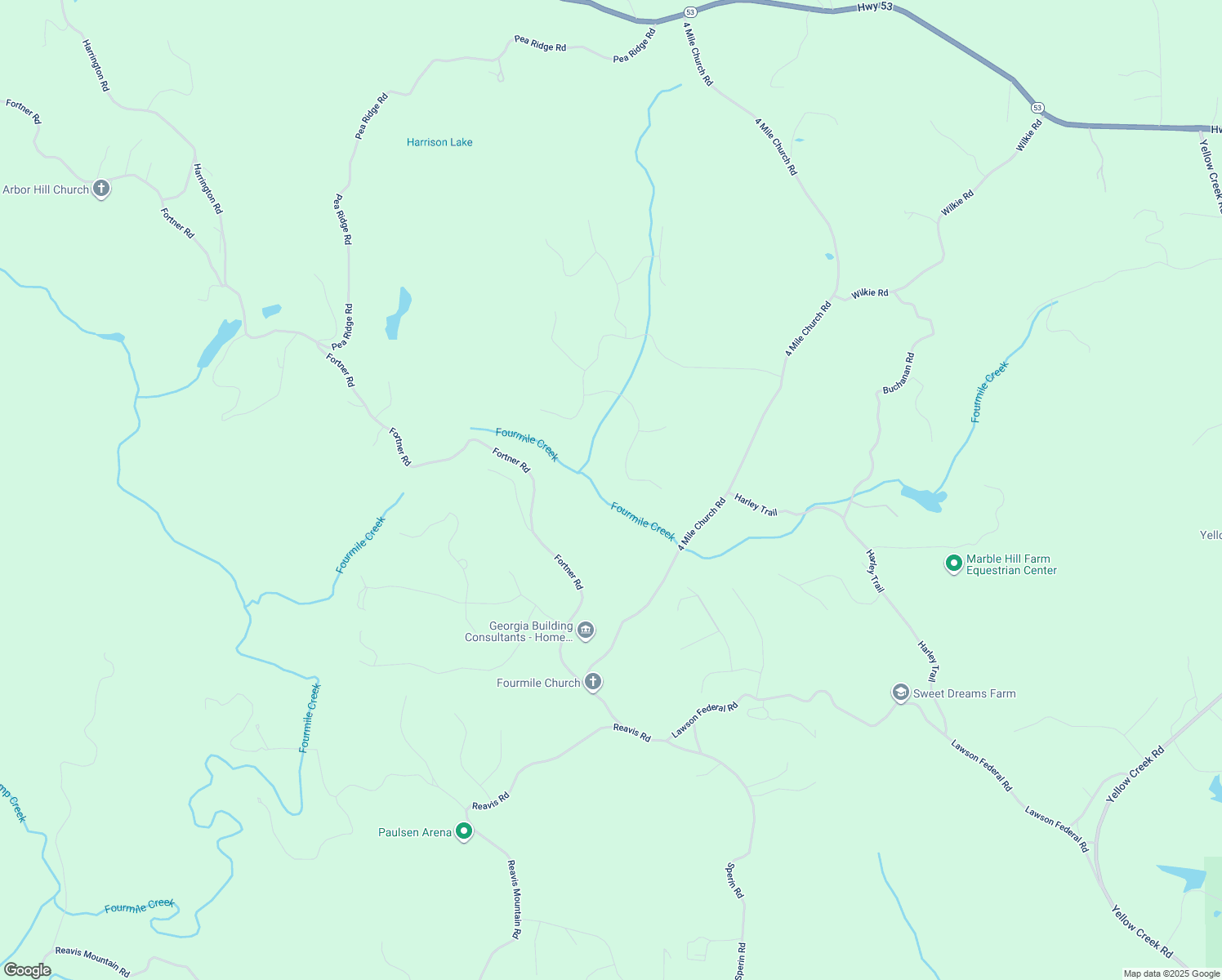 map of restaurants, bars, coffee shops, grocery stores, and more near 392 London Road in Ball Ground