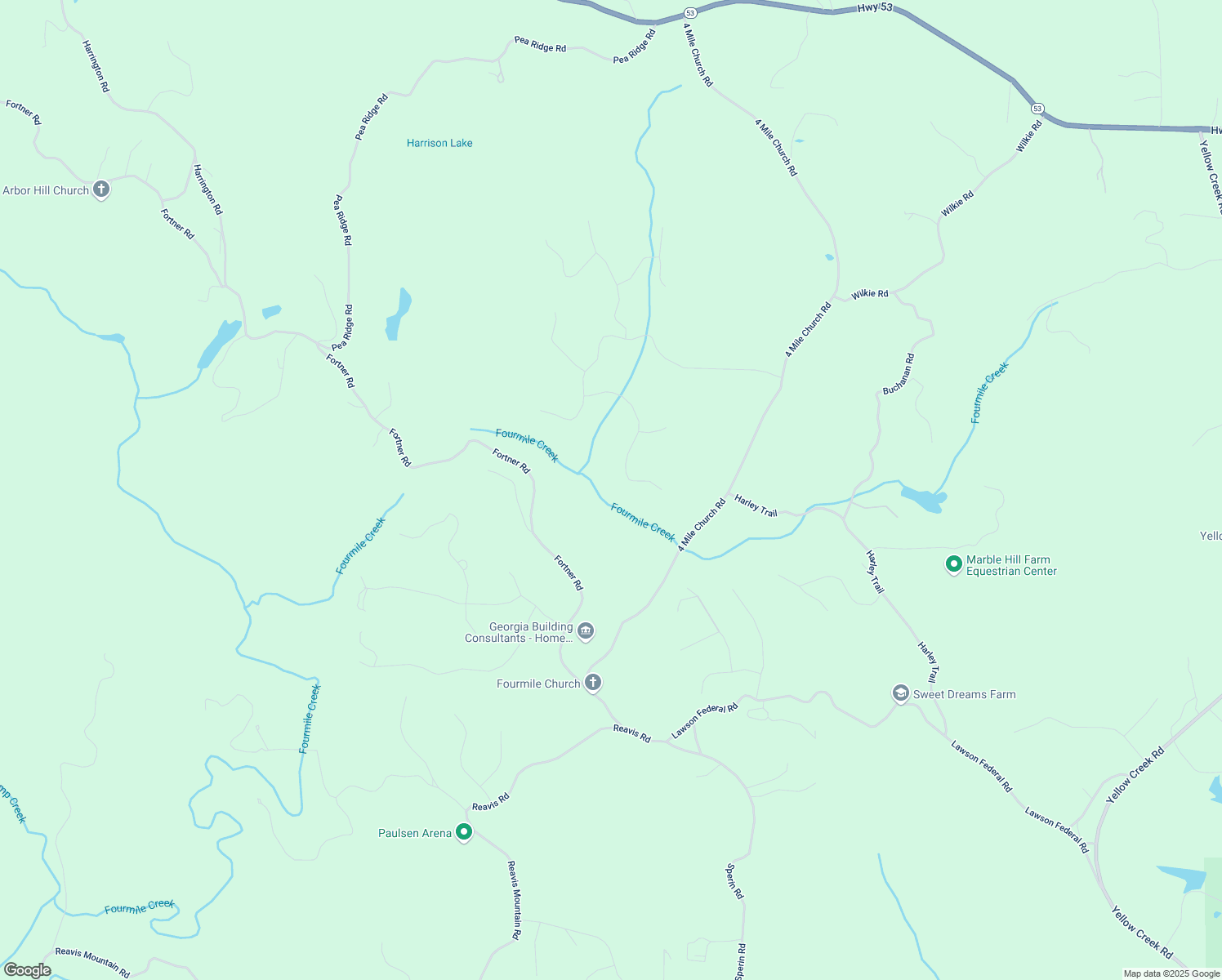 map of restaurants, bars, coffee shops, grocery stores, and more near 392 London Road in Ball Ground