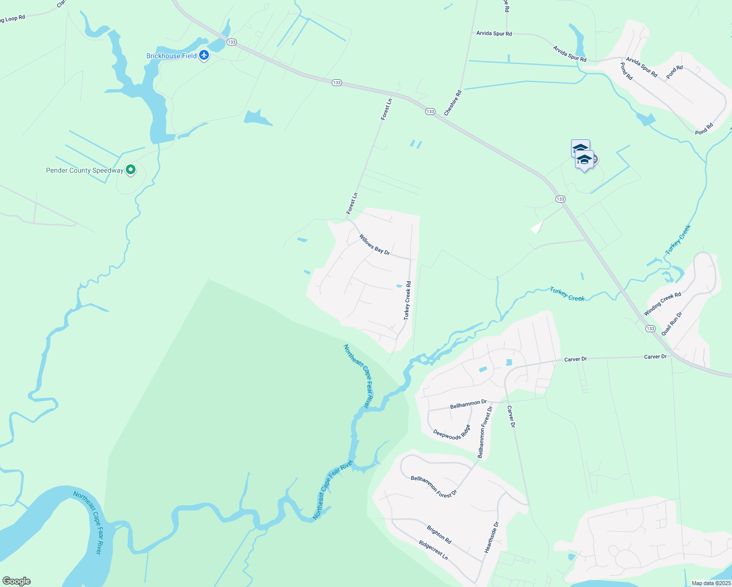 map of restaurants, bars, coffee shops, grocery stores, and more near 45 Gobbler Court in Rocky Point