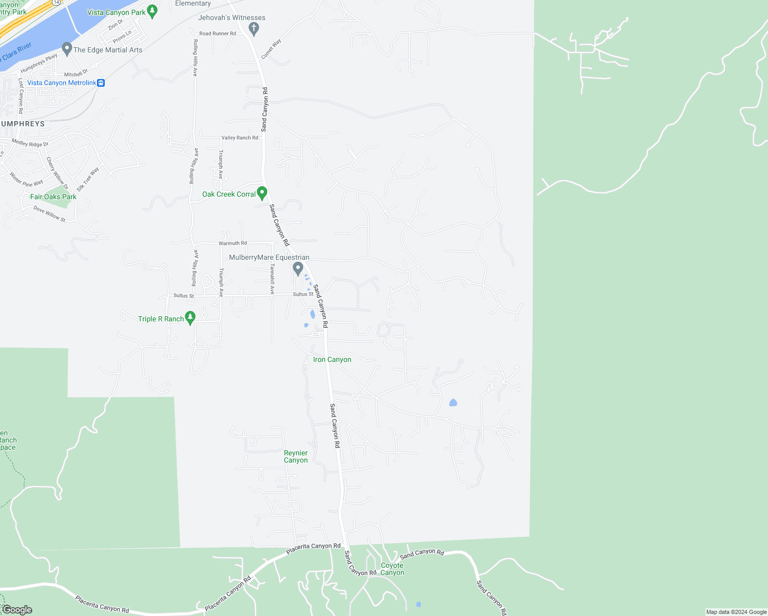 map of restaurants, bars, coffee shops, grocery stores, and more near 26903 Whitehorse Place in Santa Clarita