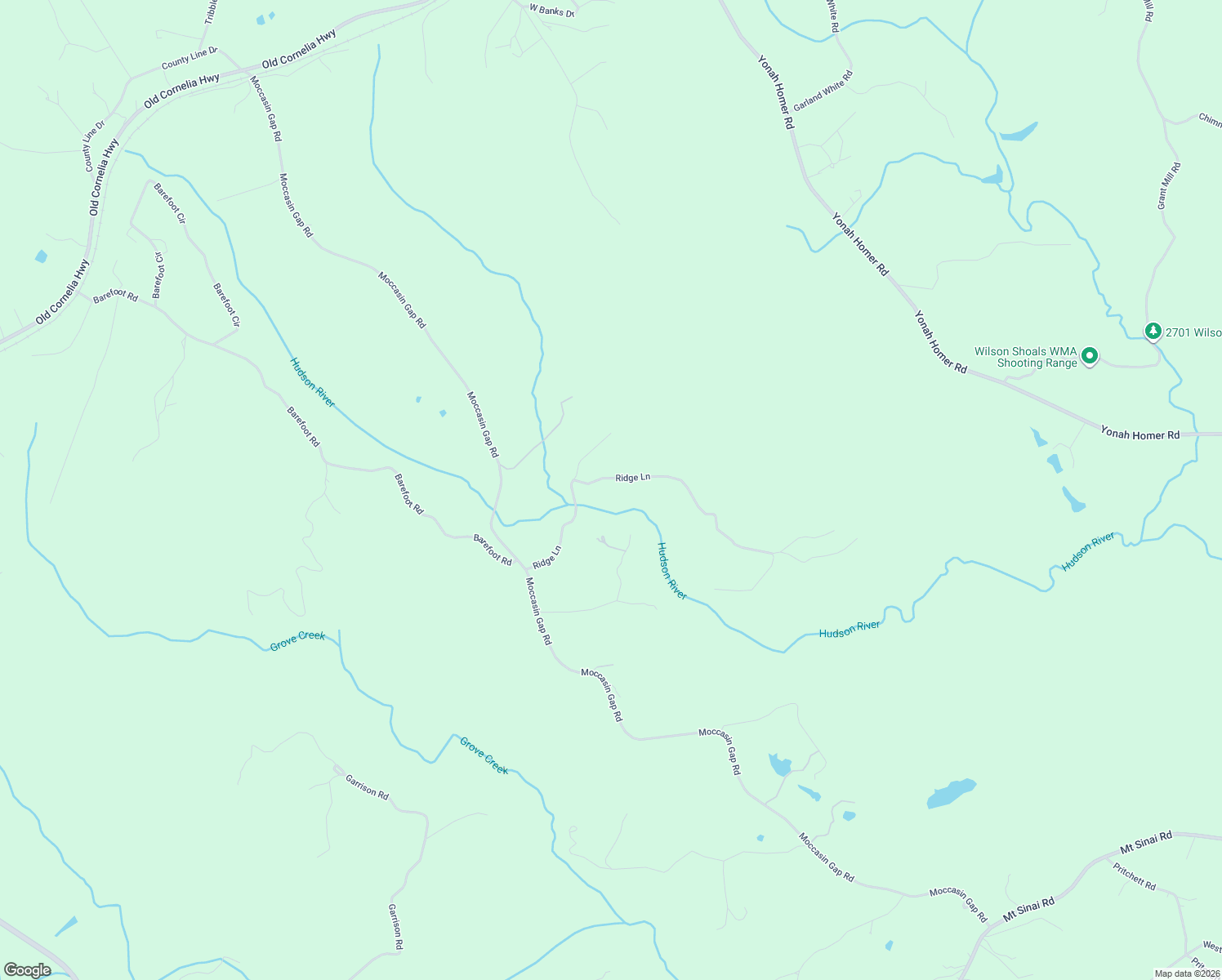 map of restaurants, bars, coffee shops, grocery stores, and more near 338 Ridge Lane in Lula