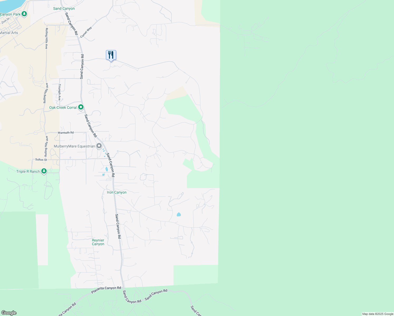 map of restaurants, bars, coffee shops, grocery stores, and more near 15270 Saddleback Road in Santa Clarita