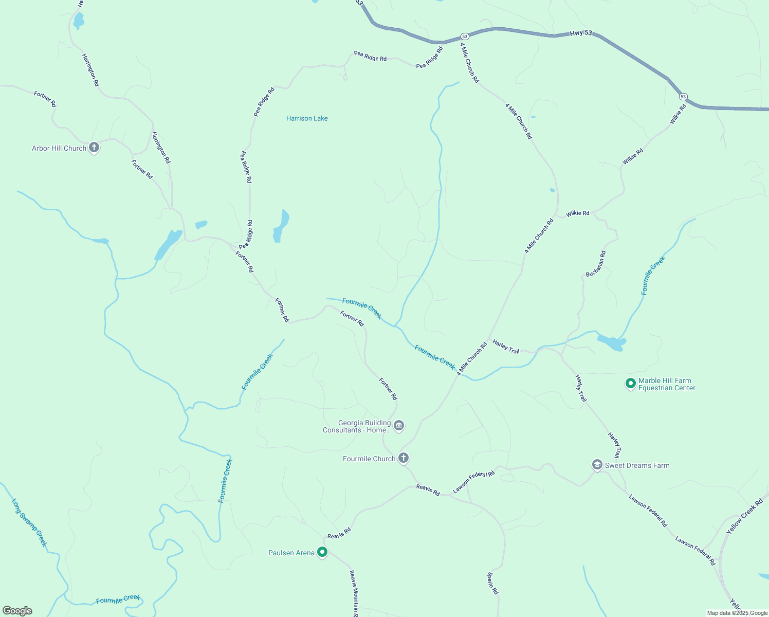 map of restaurants, bars, coffee shops, grocery stores, and more near 897 Oxford Road in Ball Ground