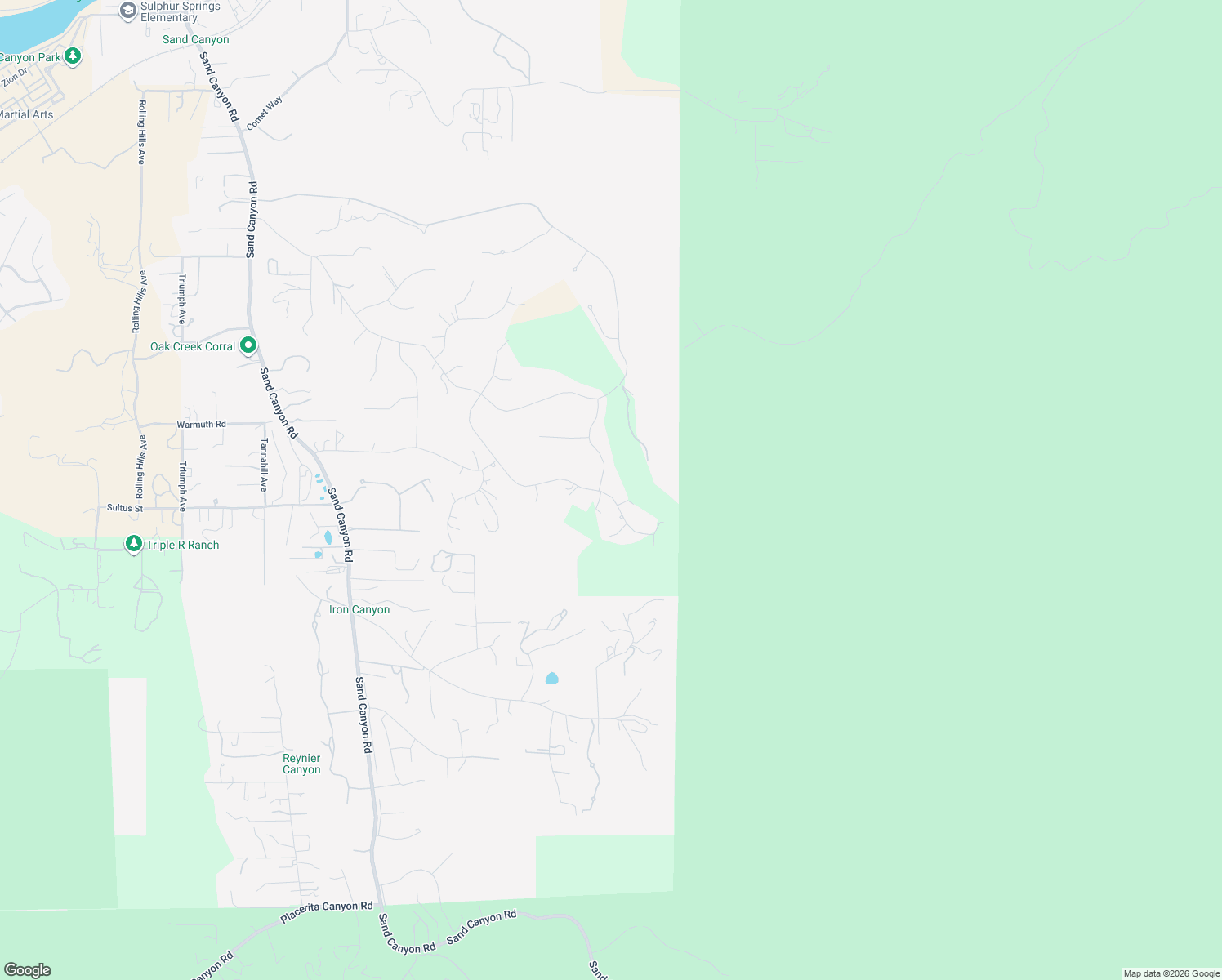 map of restaurants, bars, coffee shops, grocery stores, and more near 26812 Canyon End Road in Los Angeles County
