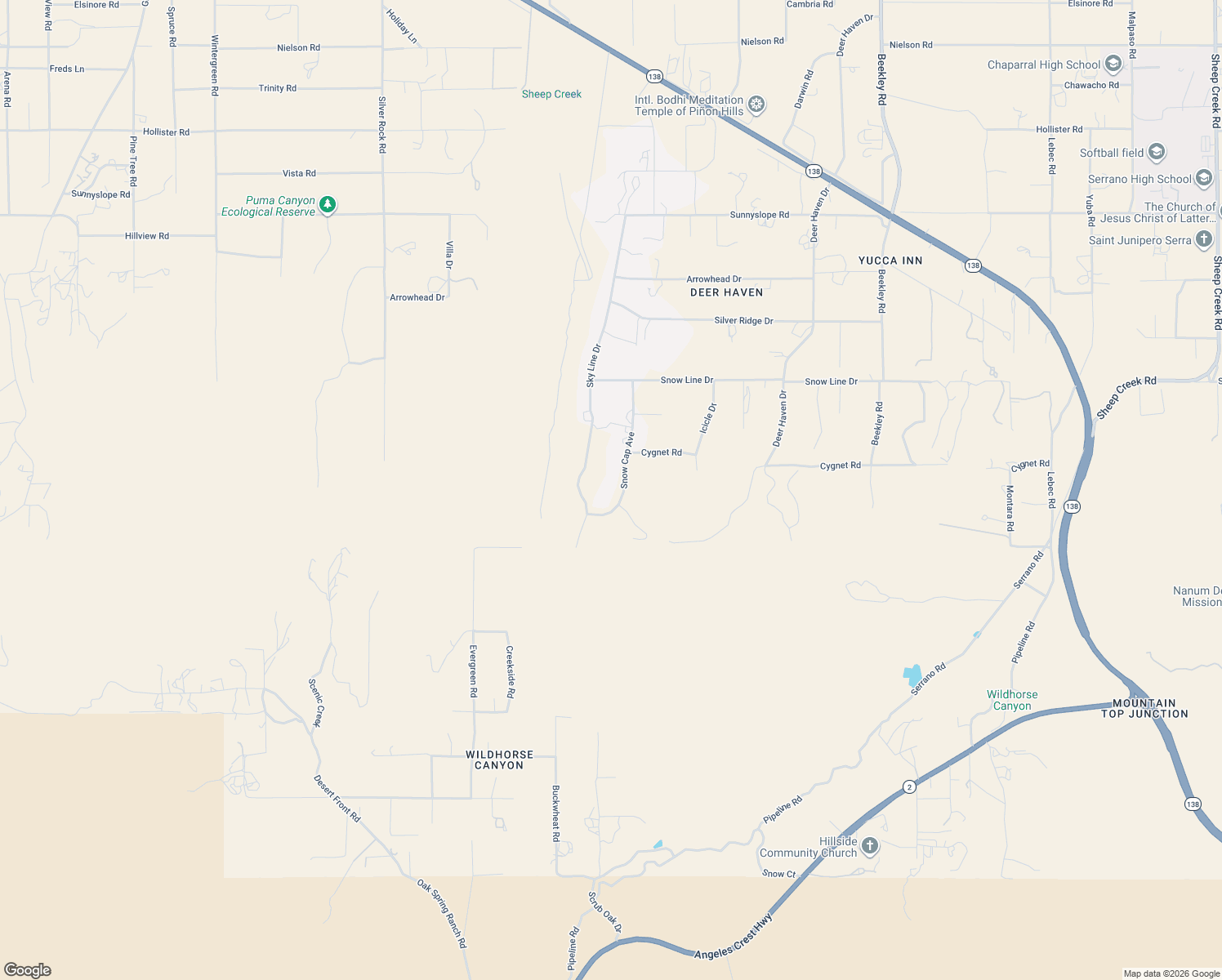 map of restaurants, bars, coffee shops, grocery stores, and more near 8250 Snow Cap Avenue in Piñon Hills