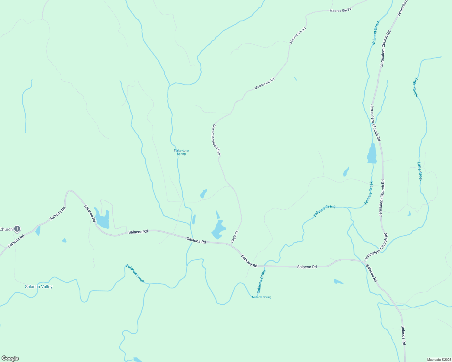 map of restaurants, bars, coffee shops, grocery stores, and more near 130 Cowart Mountain Trail in Waleska